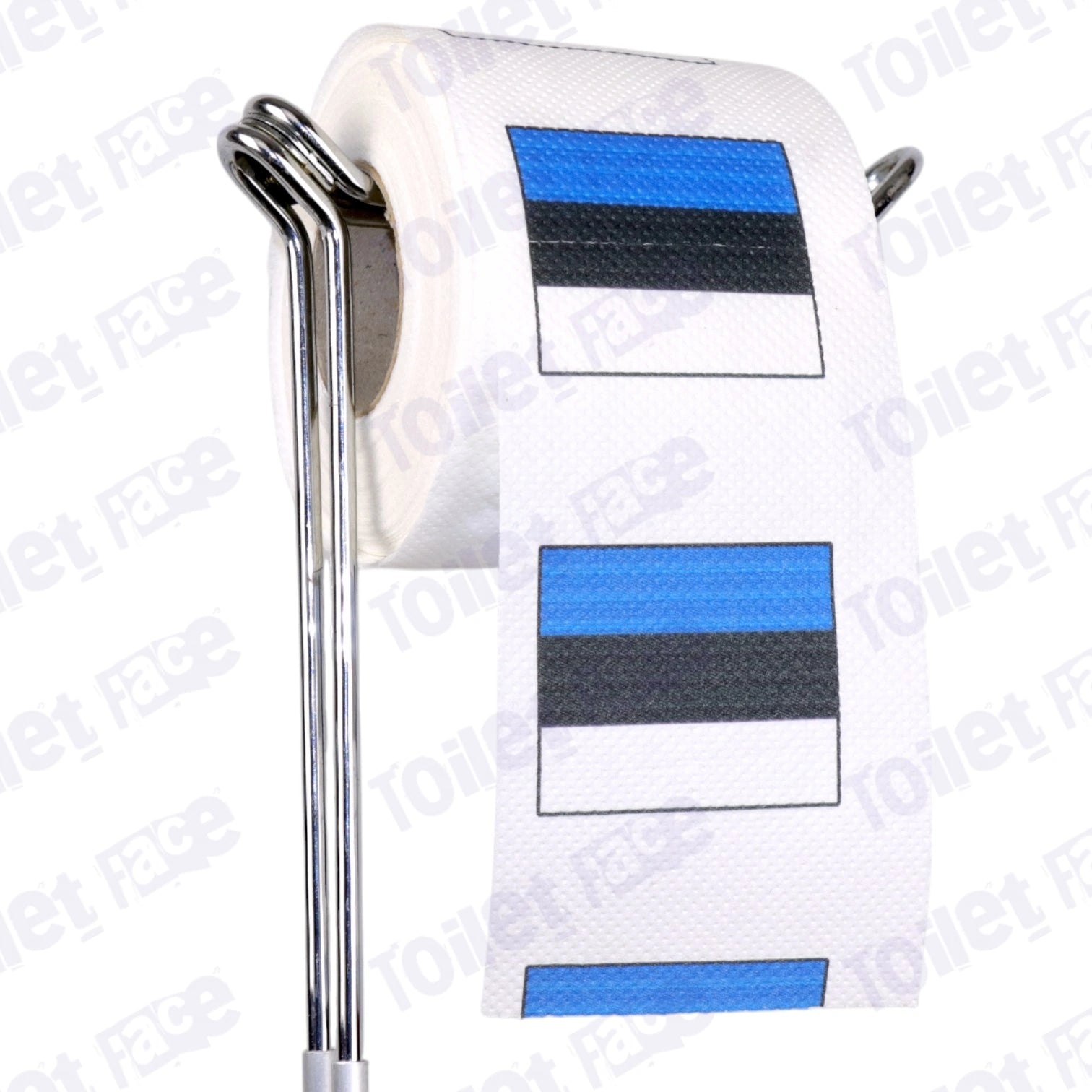 estonia flag novelty toilet paper on a holder