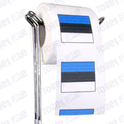 estonia flag novelty toilet paper on a holder