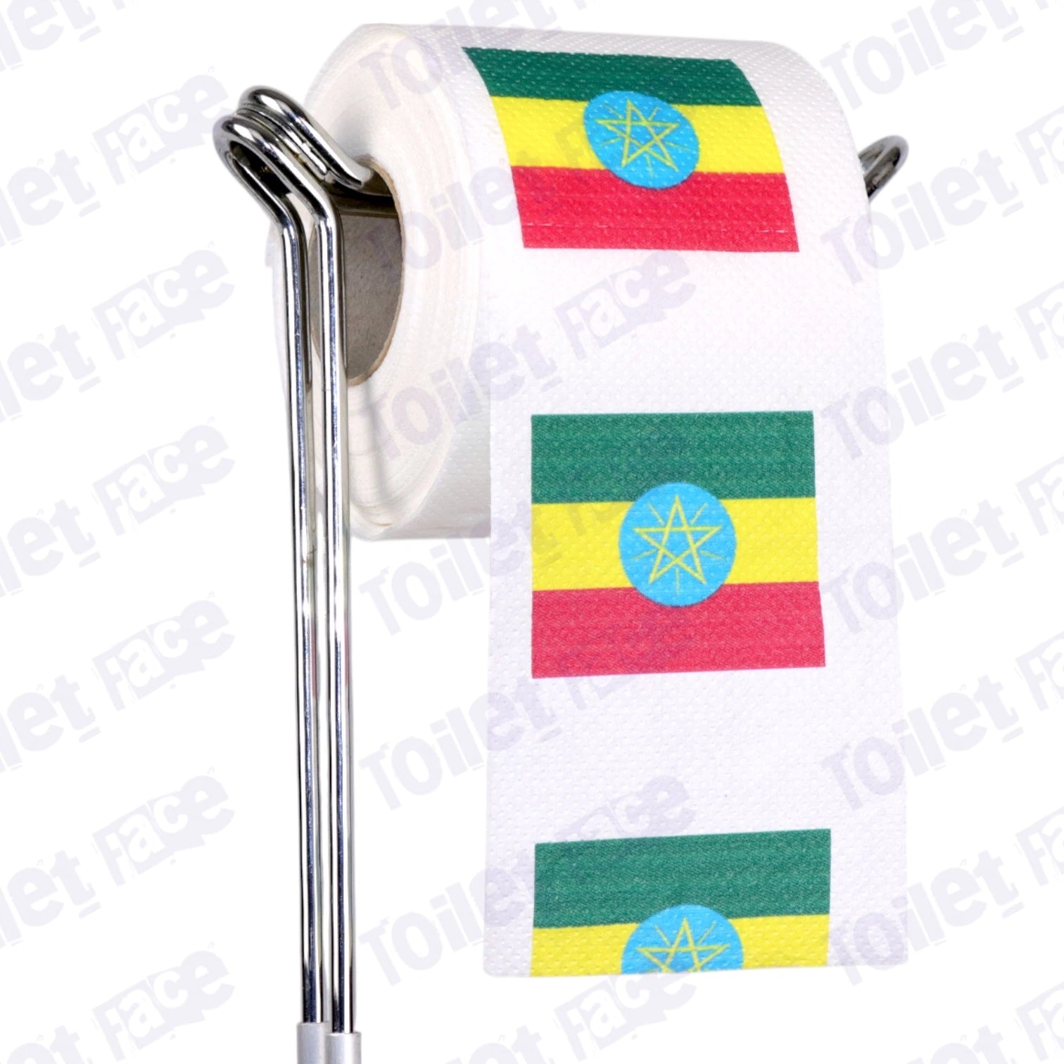 ethiopia flag novelty toilet paper on a holder