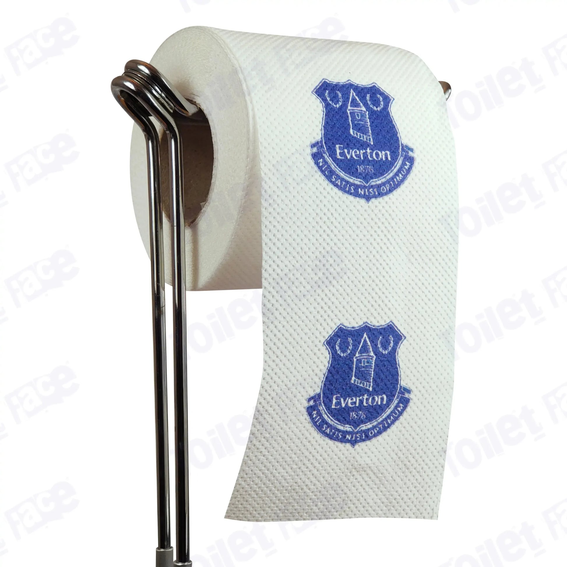 Everton Novelty Toilet Paper Product Image On A Stand|Everton Novelty Toilet Paper Product Image On It's Side|||||||||||||||