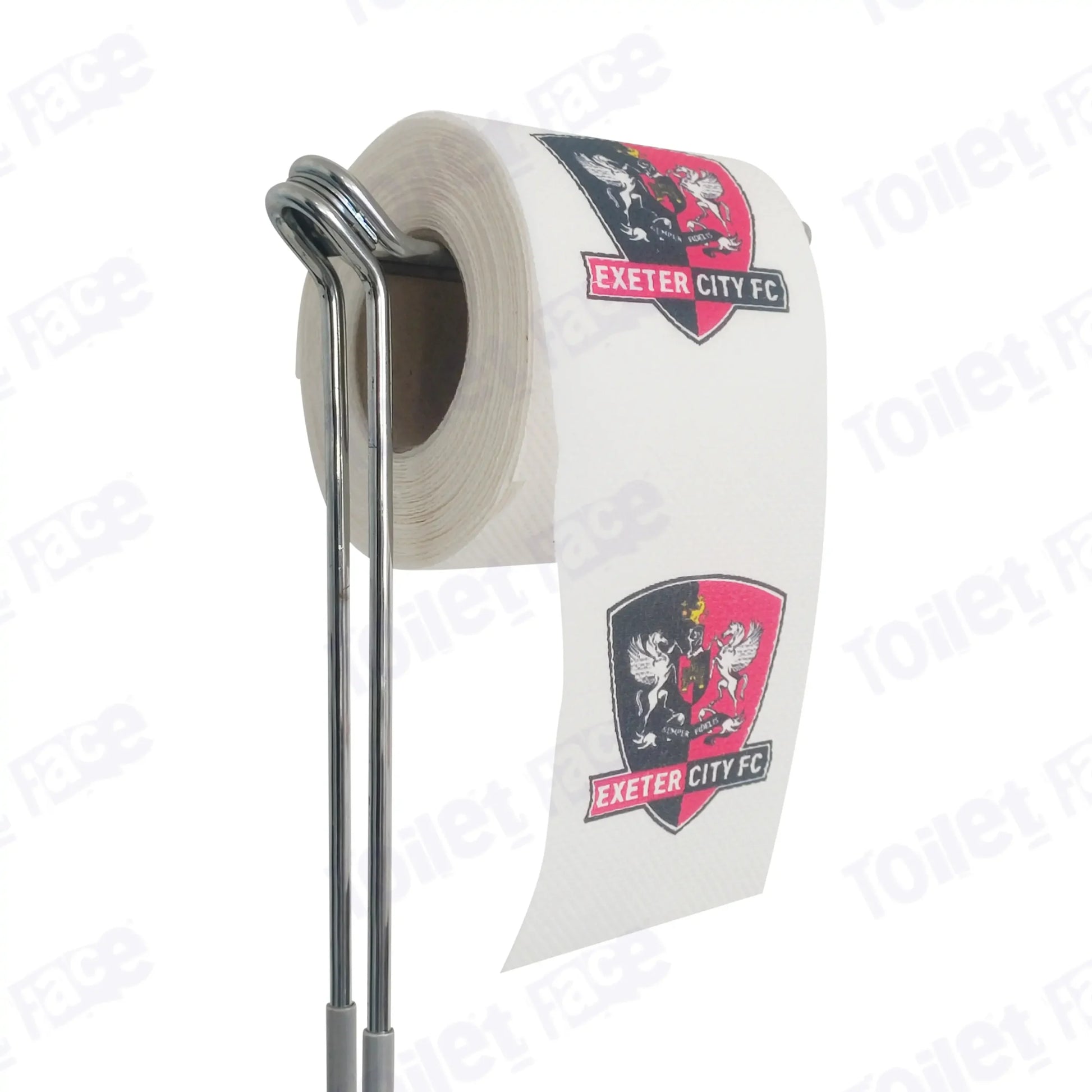 Exeter City Novelty Toilet Paper Product Image On A Stand|Exeter City Novelty Toilet Paper Product Image On It's Side|||||||||||||||