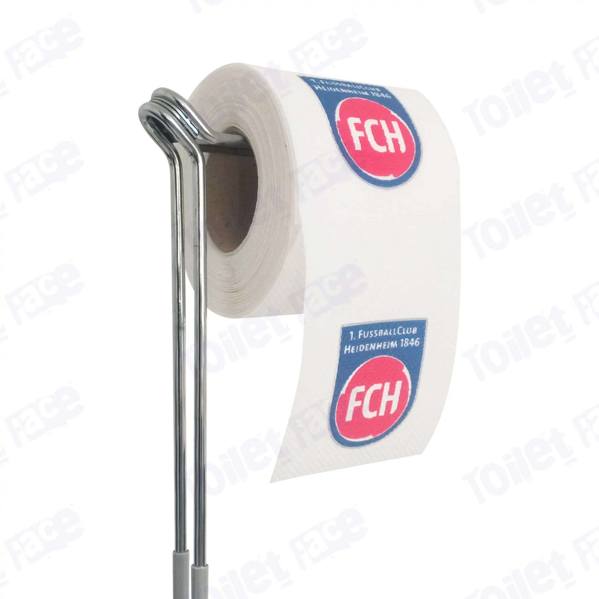FC Heidenheim Novelty Toilet Paper Product Image On A Stand|FC Heidenheim Novelty Toilet Paper Product Image On It's Side|||||||||||||||