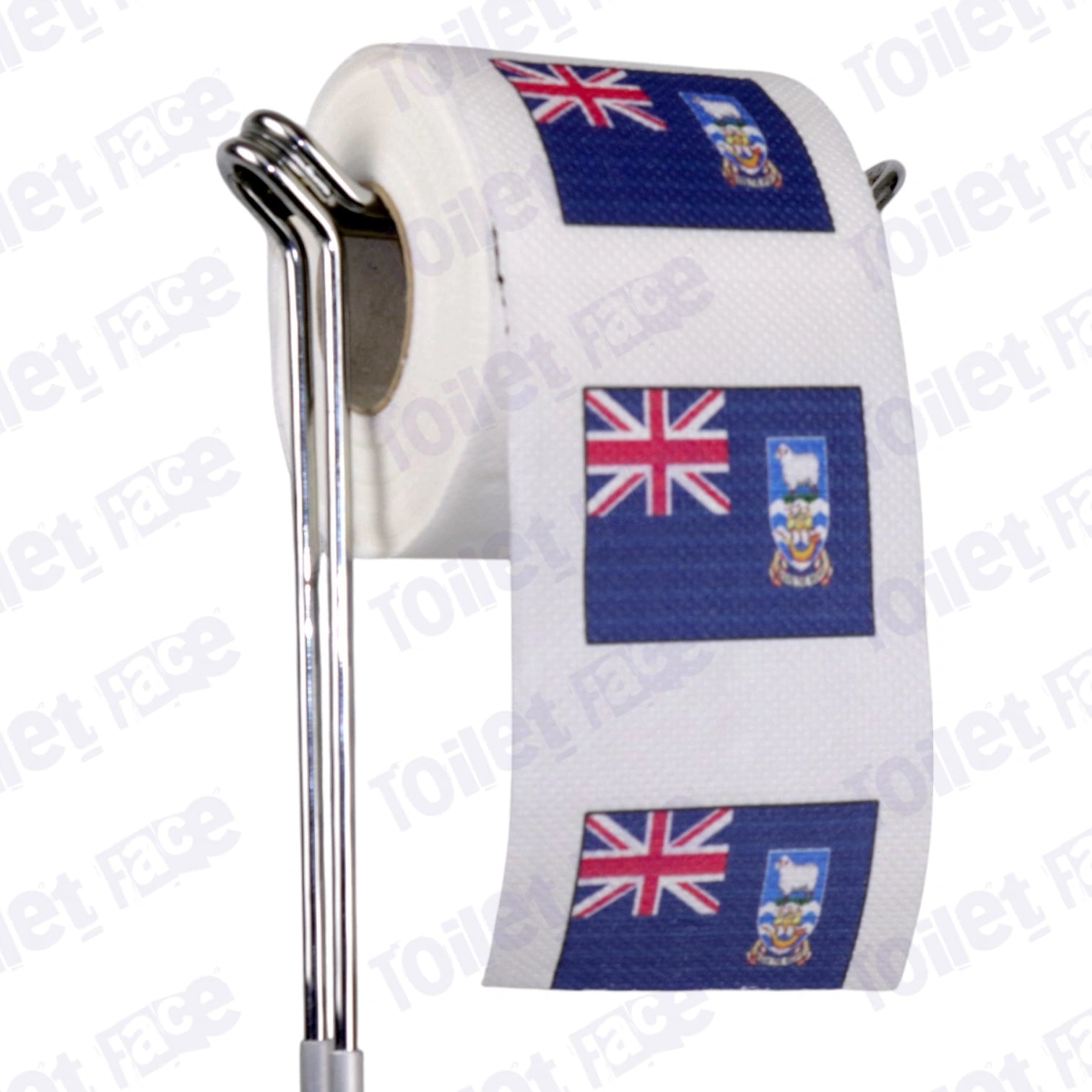 falkland islands flag novelty toilet paper on a holder