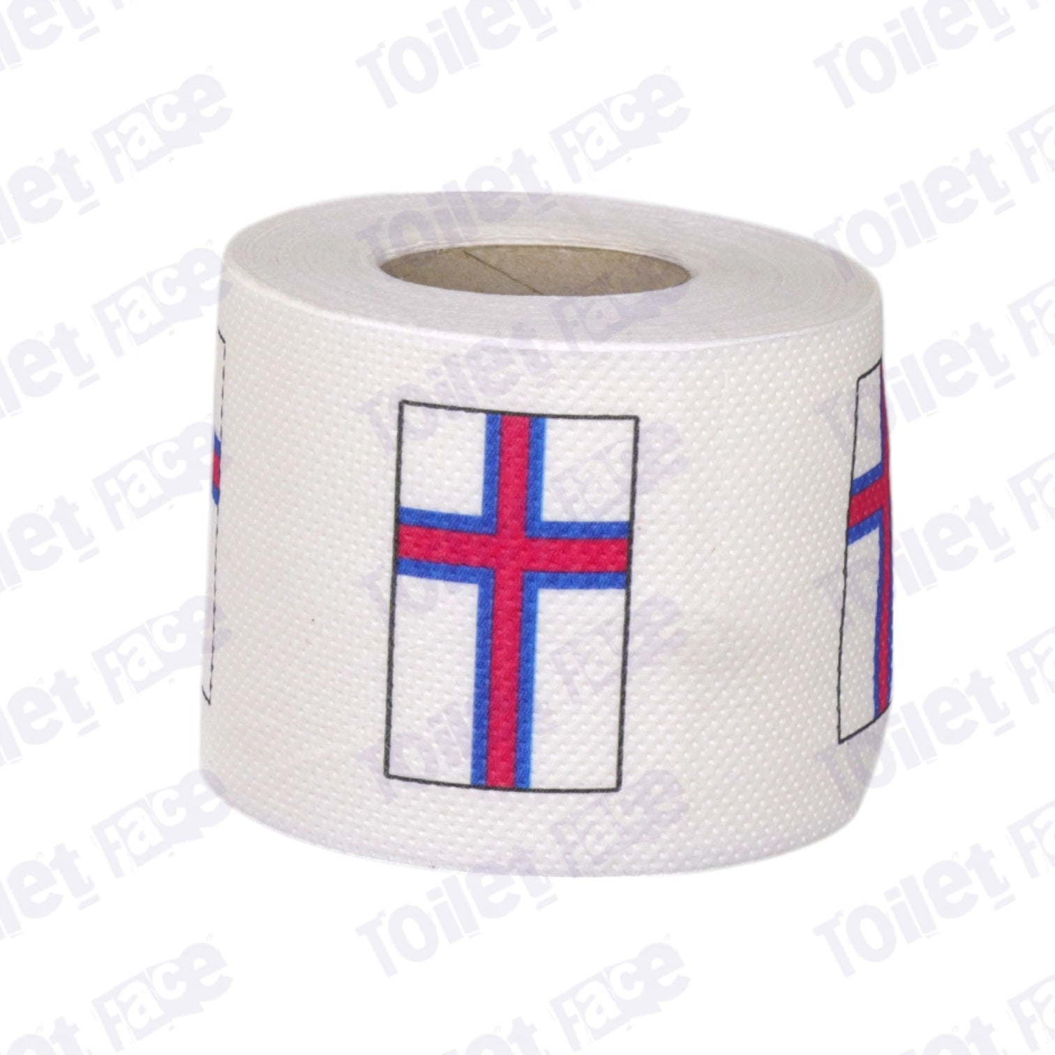 faroe islands flag printed on novelty toilet paper roll