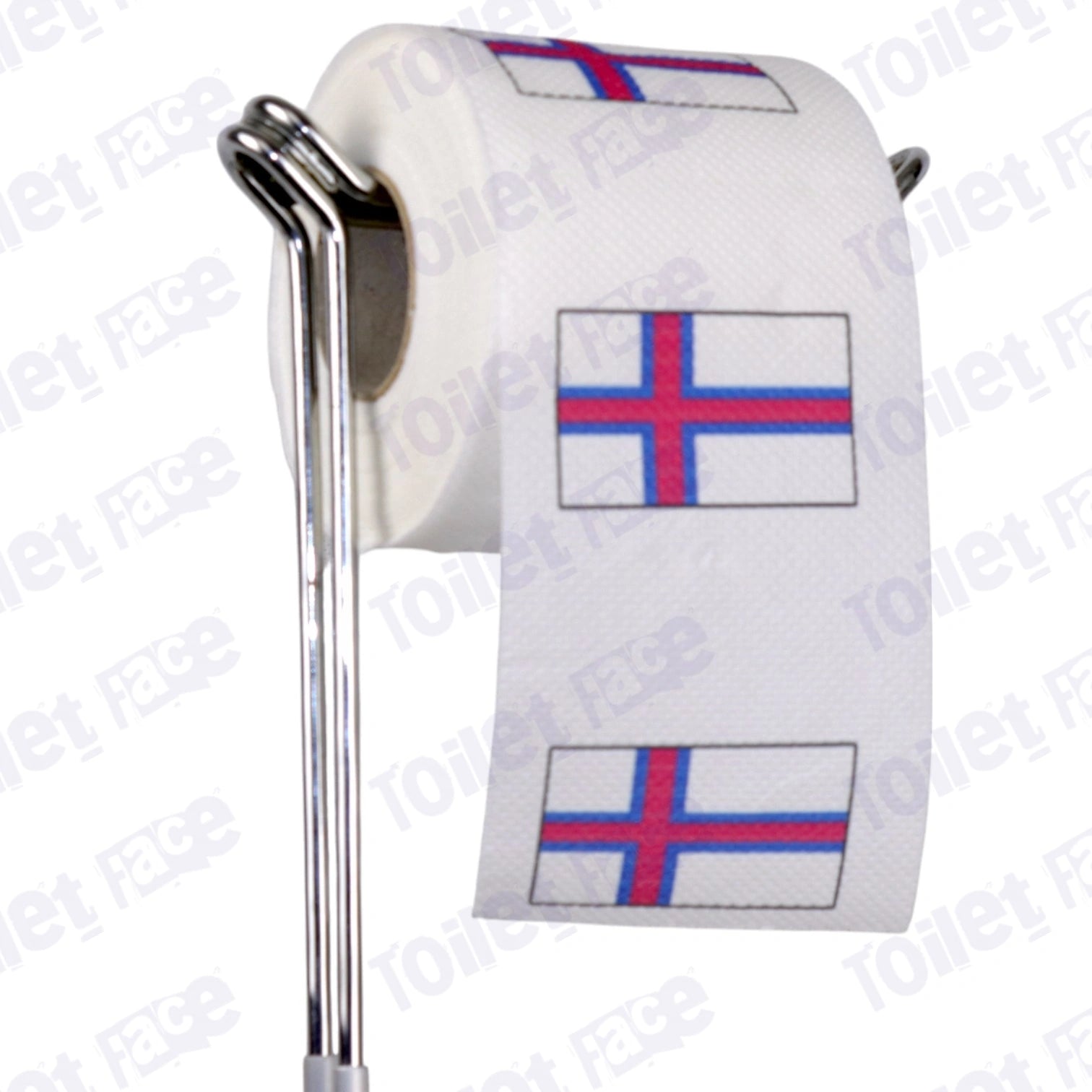 faroe islands flag novelty toilet paper on a holder
