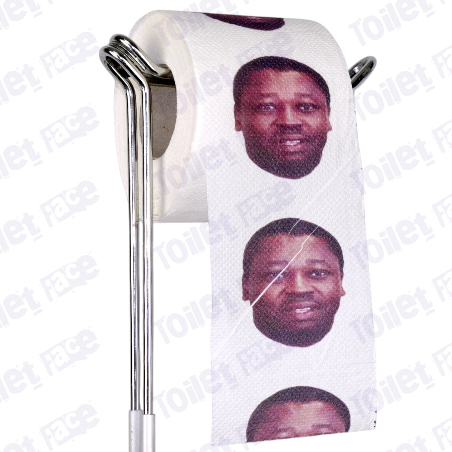 Faure Gnassingbé Novelty Toilet Paper Product Image On A Stand