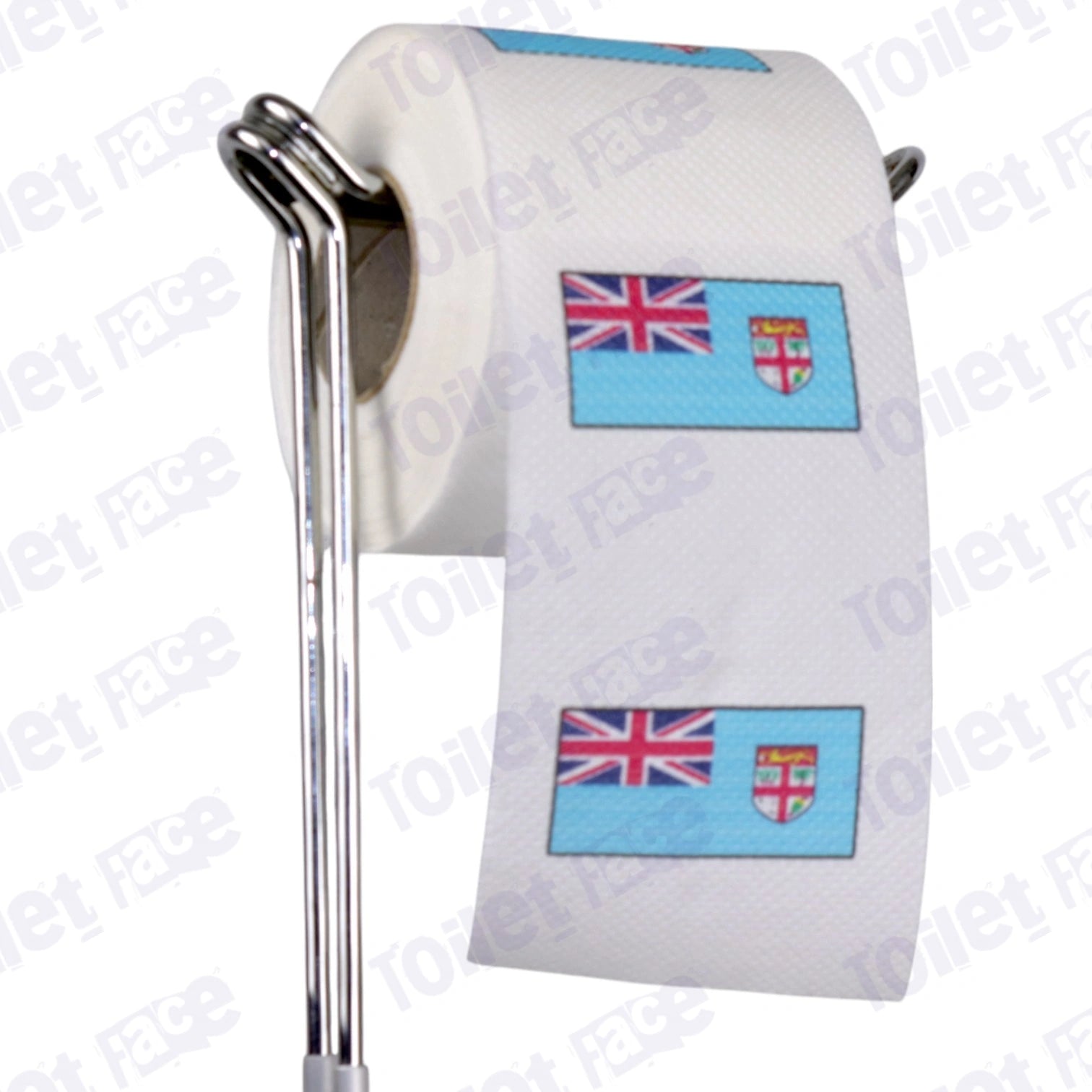 fiji flag novelty toilet paper on a holder