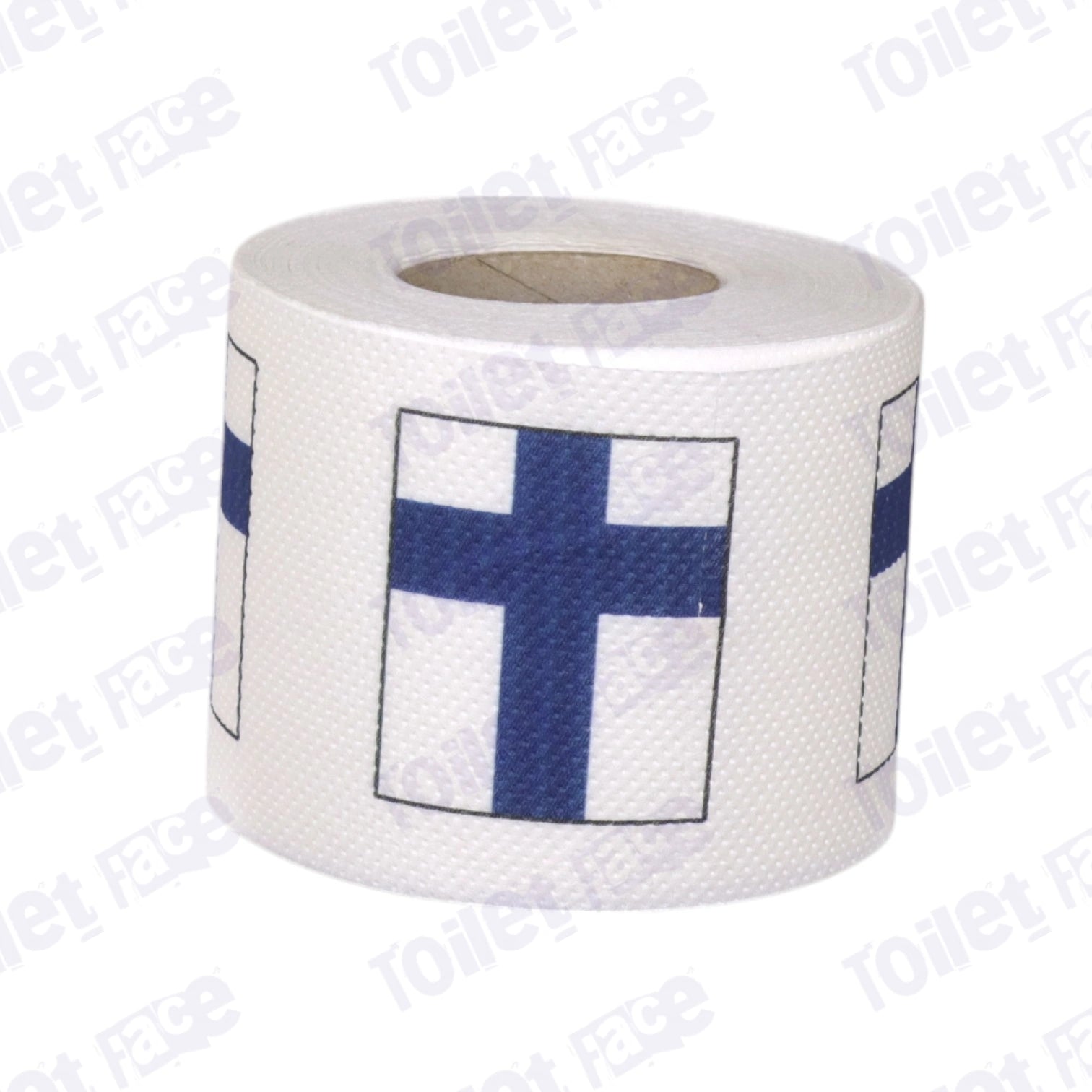 finland flag printed on novelty toilet paper roll