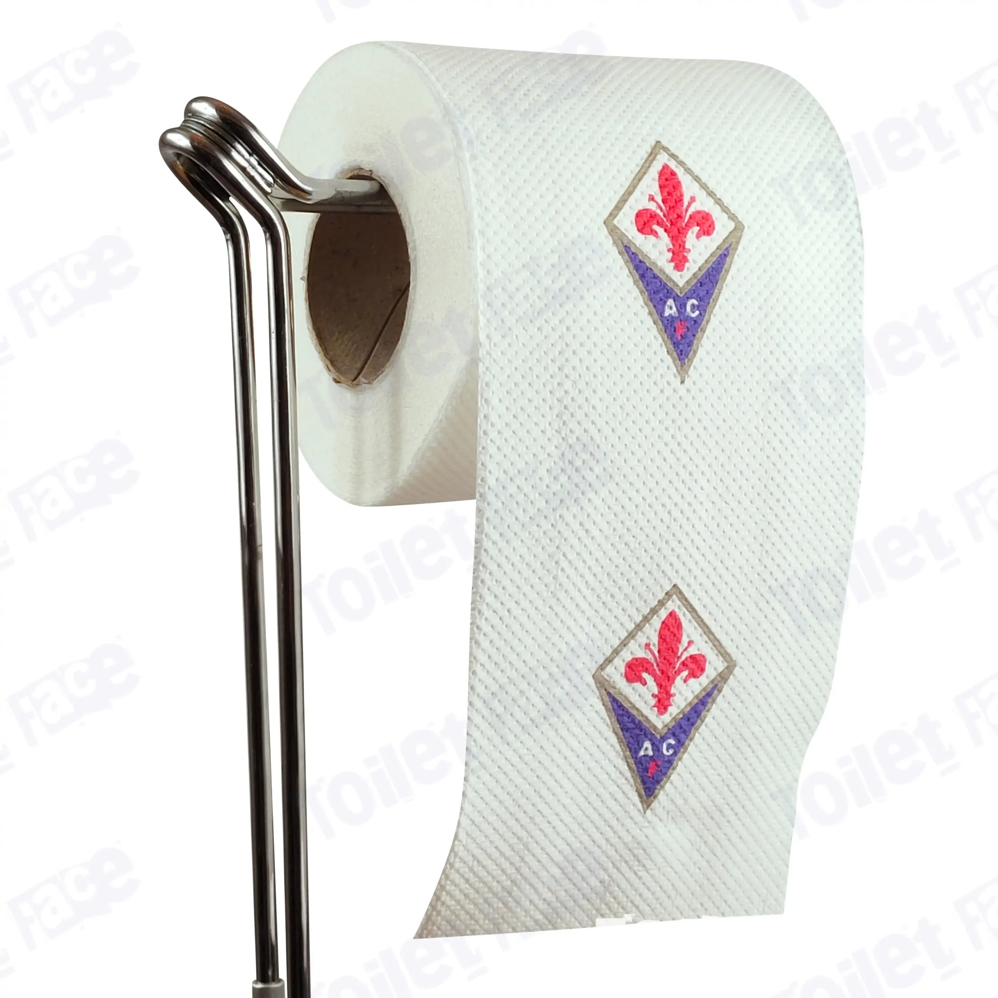 Fiorentina Novelty Toilet Paper Product Image On A Stand|Fiorentina Novelty Toilet Paper Product Image On It's Side|||||||||||||||