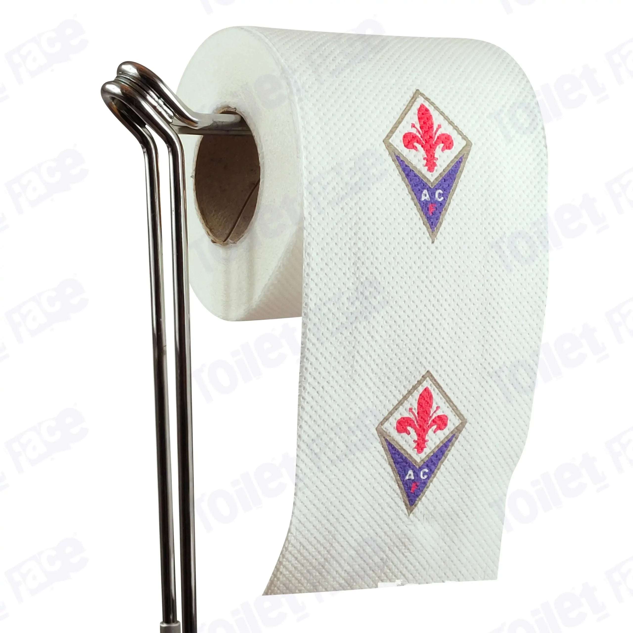 Fiorentina Novelty Toilet Paper Product Image On A Stand|Fiorentina Novelty Toilet Paper Product Image On It's Side|||||||||||||||