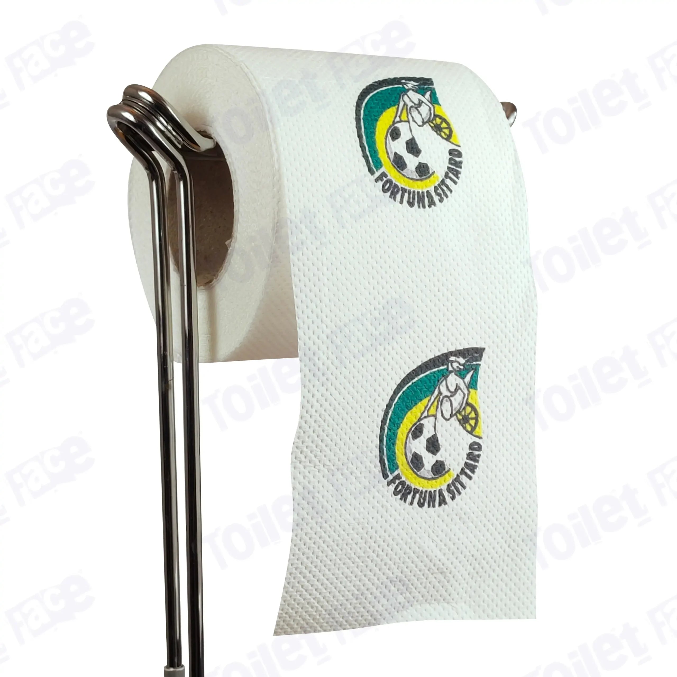 Fortuna Sittard Novelty Toilet Paper Product Image On A Stand|Fortuna Sittard Novelty Toilet Paper Product Image On It's Side|||||||||||||||