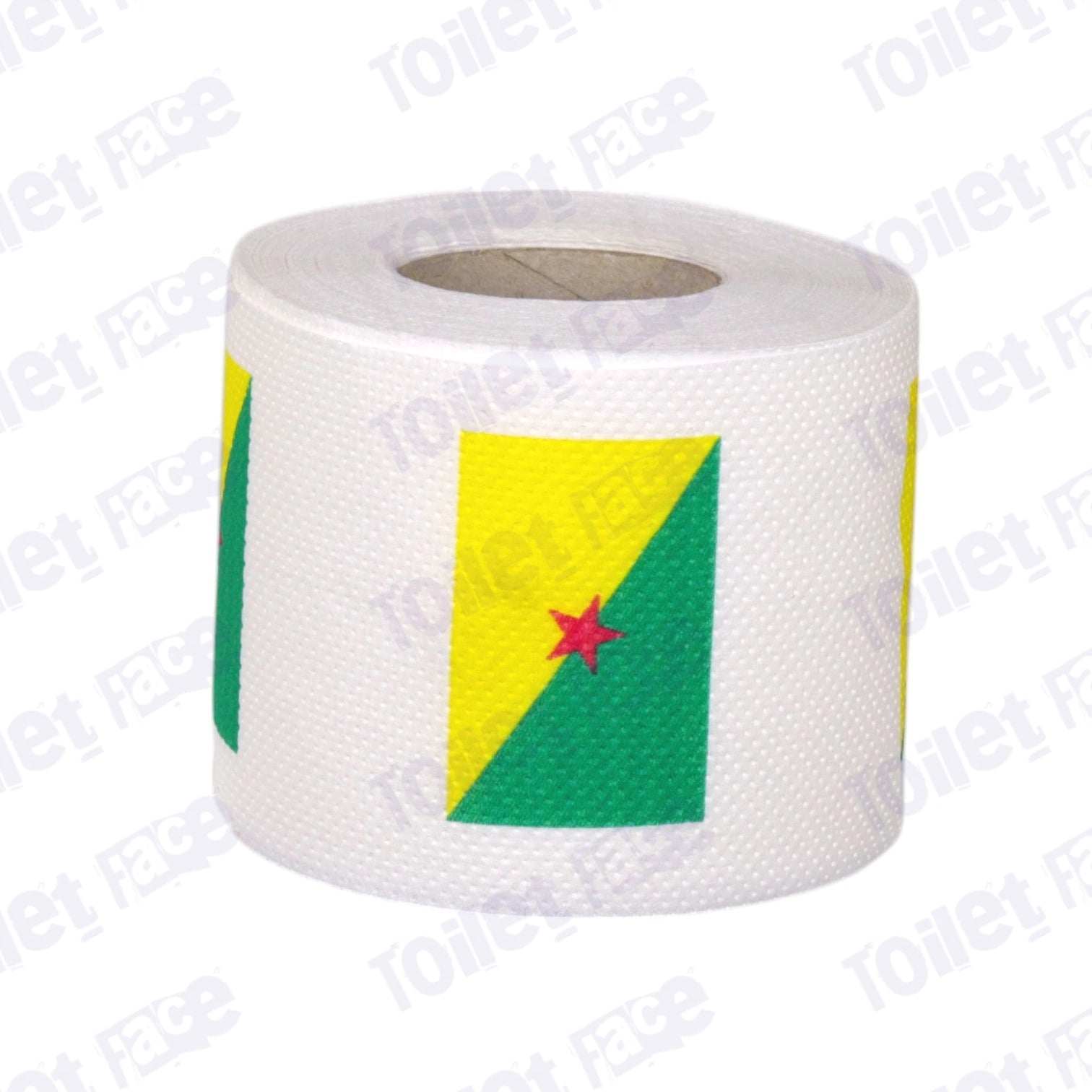 french guiana flag printed on novelty toilet paper roll