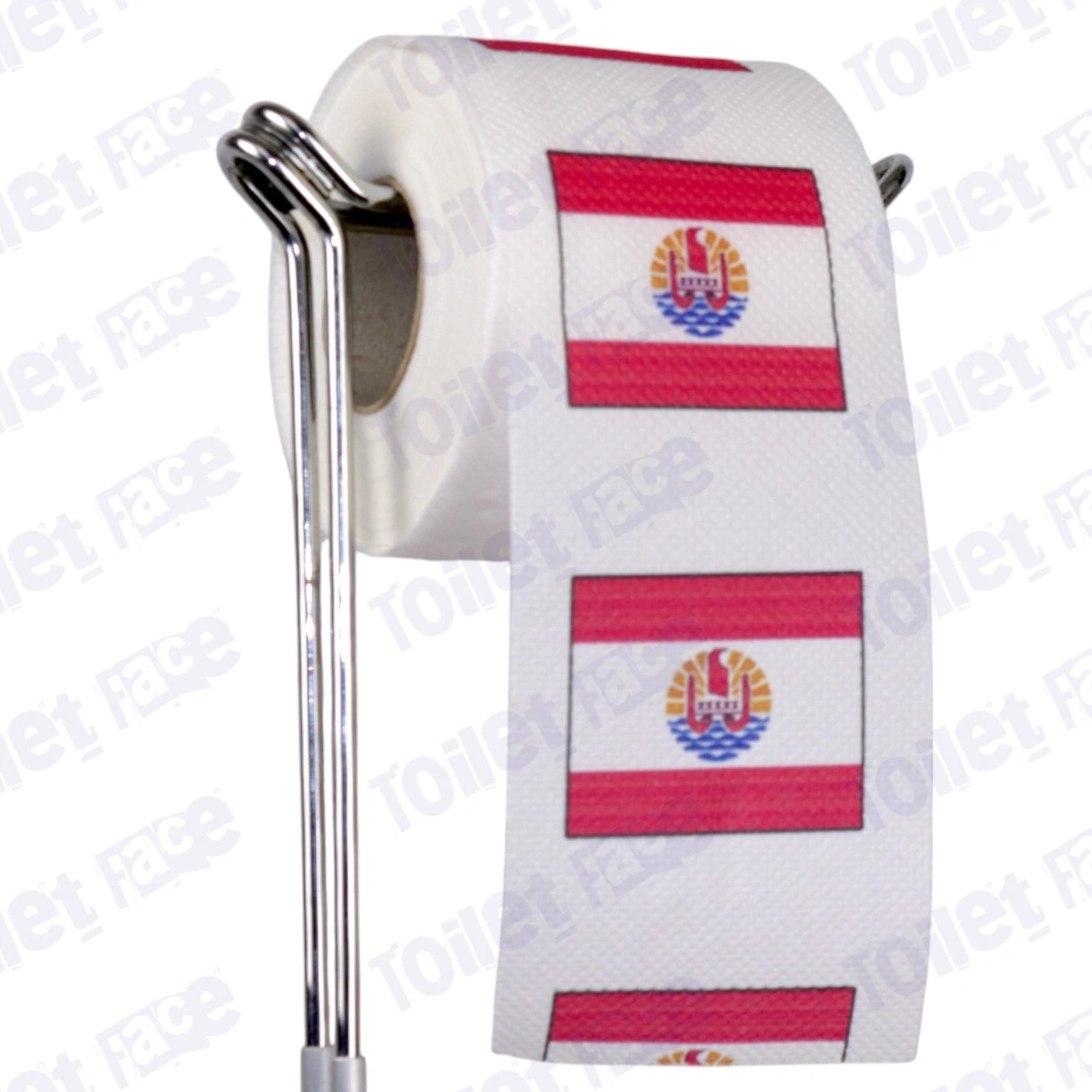 french polynesia flag novelty toilet paper on a holder