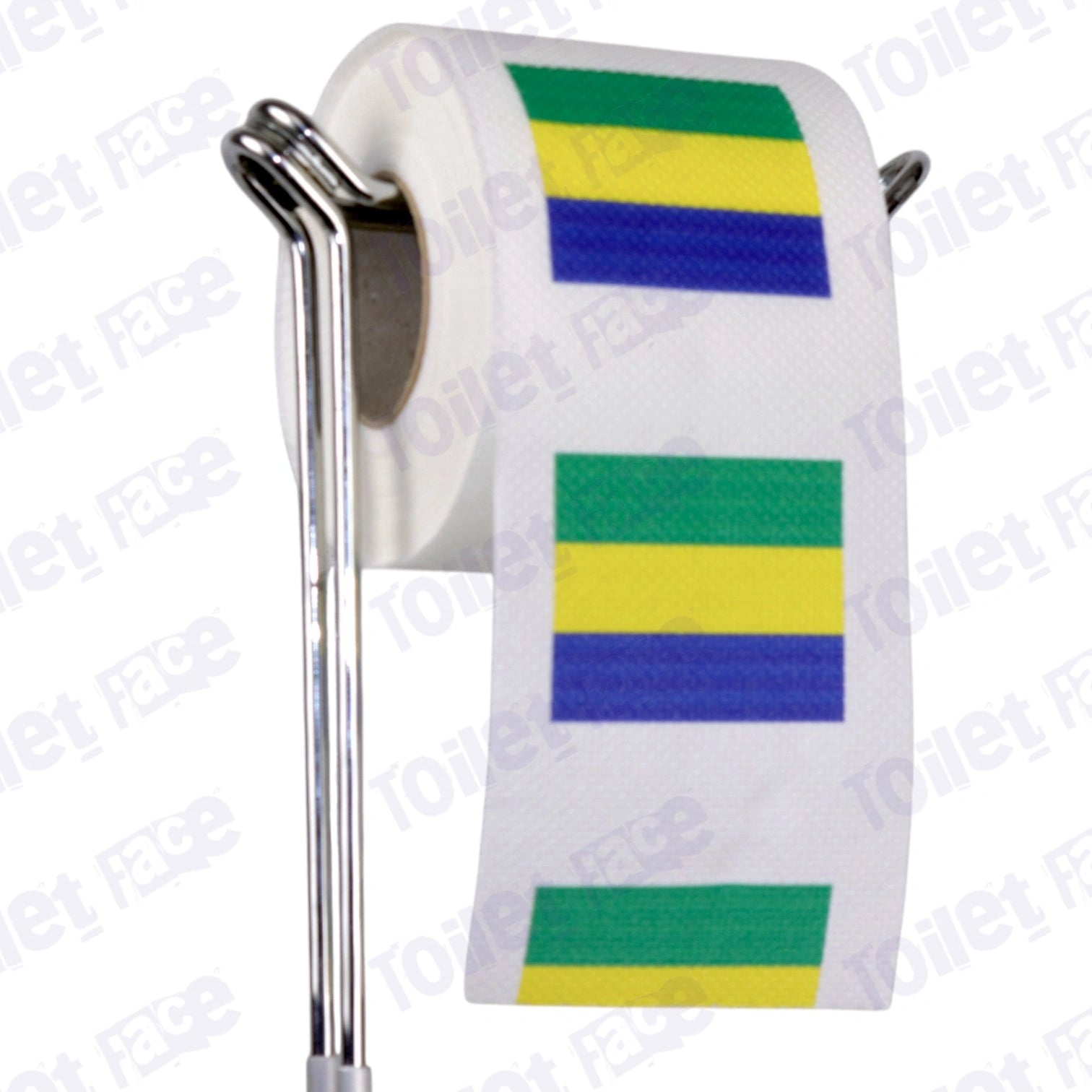 gabon flag novelty toilet paper on a holder