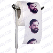 Gabriel Boric Novelty Toilet Paper Product Image On A Stand