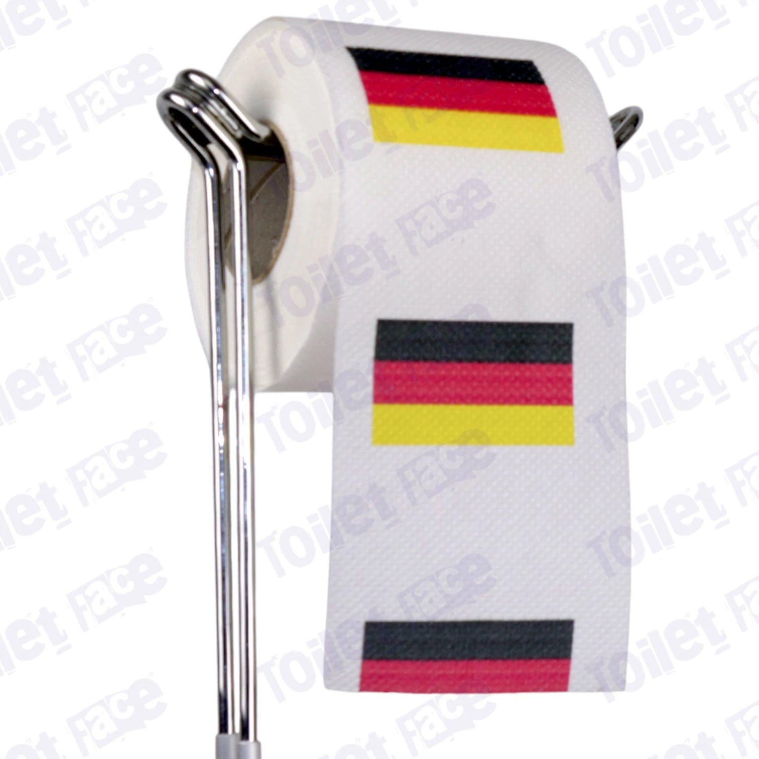 germany flag novelty toilet paper on a holder