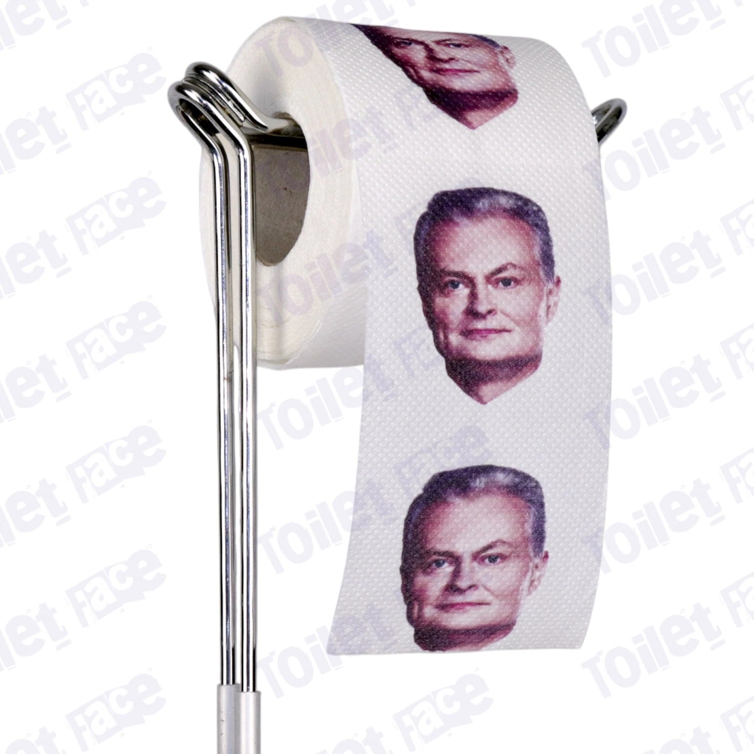 Gitanas Nausėda Novelty Toilet Paper Product Image On A Stand