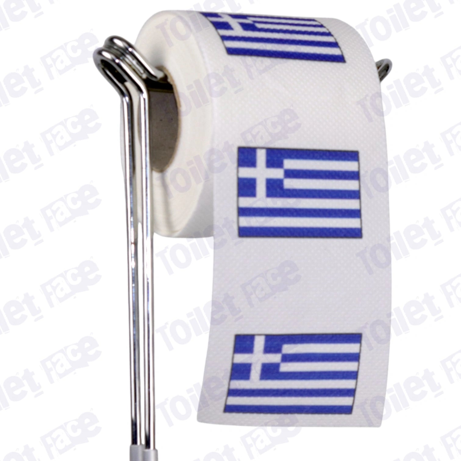 greece flag novelty toilet paper on a holder