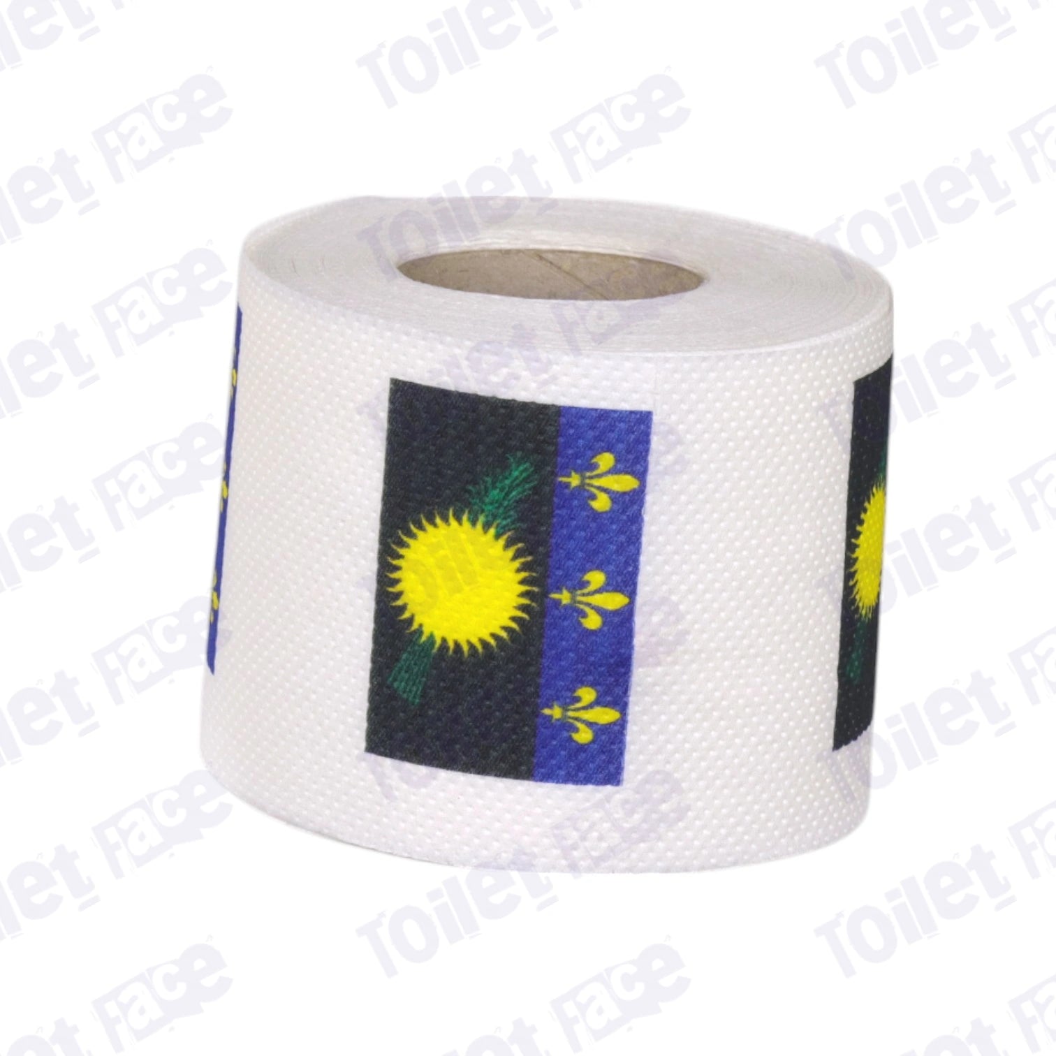 guadeloupe flag printed on novelty toilet paper roll