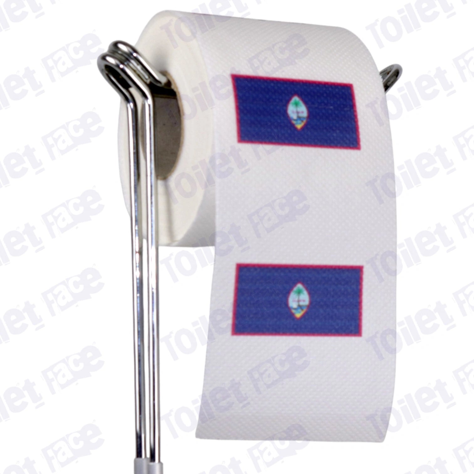 guam flag novelty toilet paper on a holder