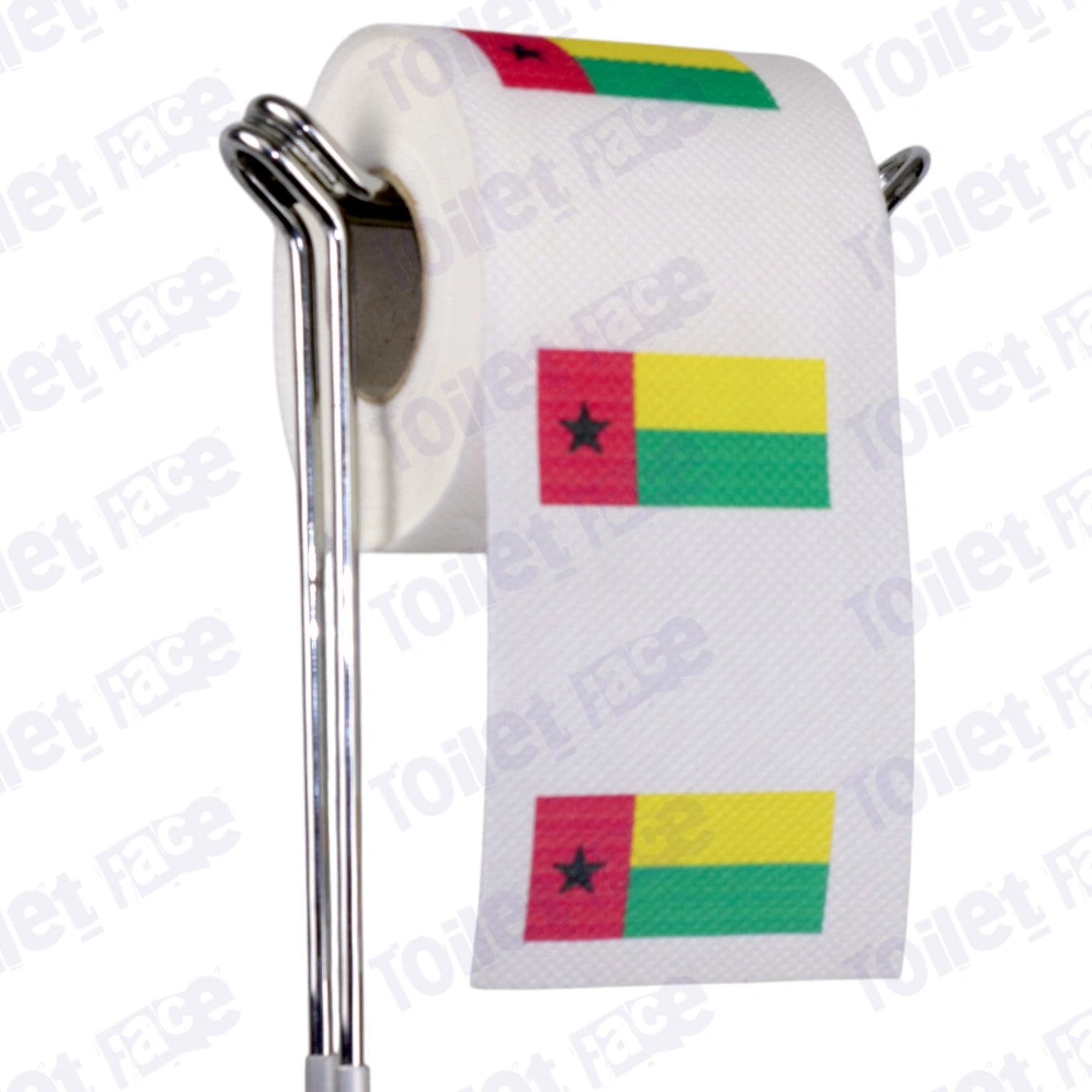 guinea-bissau flag novelty toilet paper on a holder