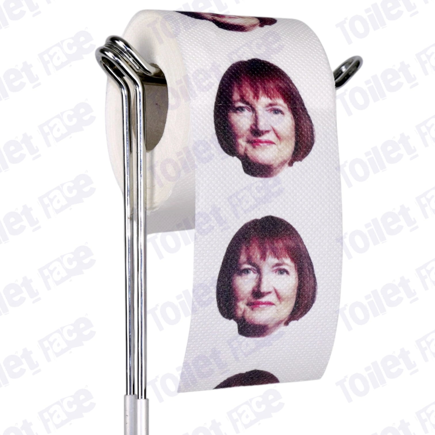 Harriet Harman Novelty Toilet Paper Product Image On A Stand