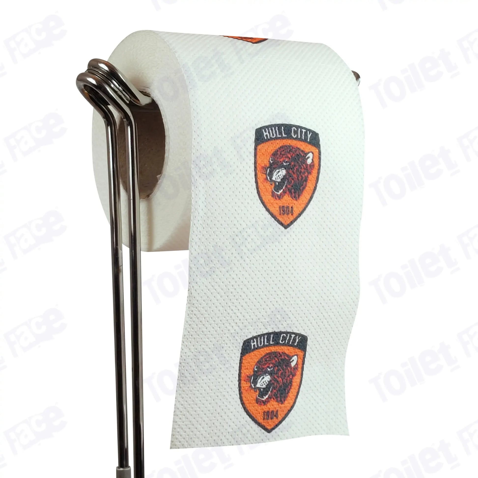 Hull City Novelty Toilet Paper Product Image On A Stand|Hull City Novelty Toilet Paper Product Image On It's Side|||||||||||||||