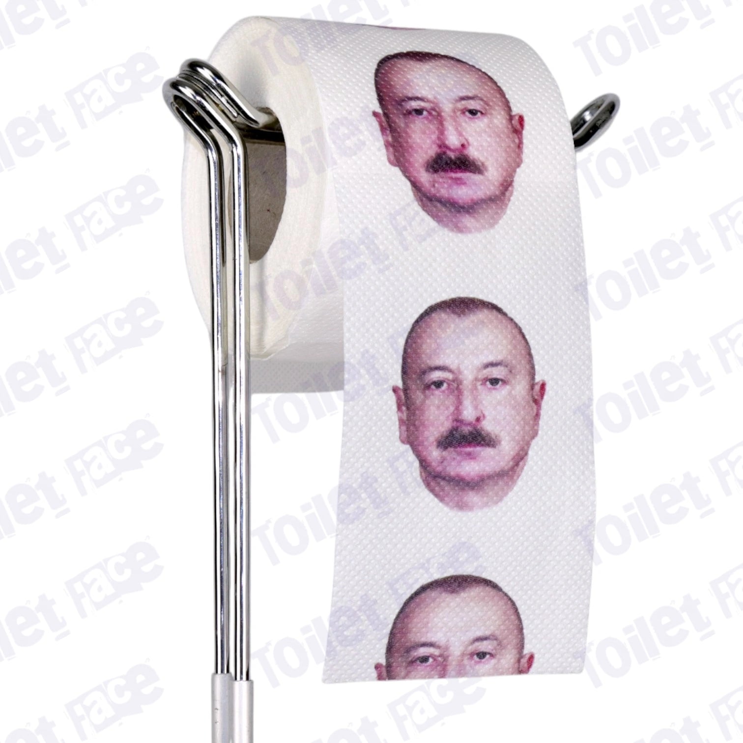 Ilham Aliyev Novelty Toilet Paper Product Image On A Stand