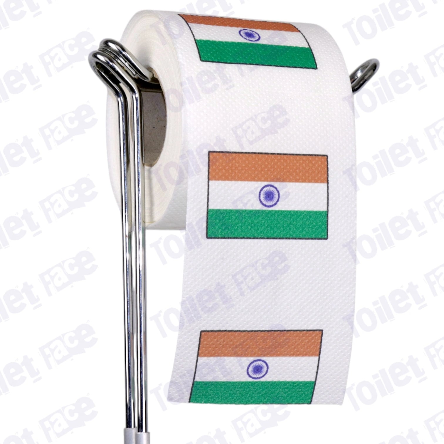 india flag novelty toilet paper on a holder