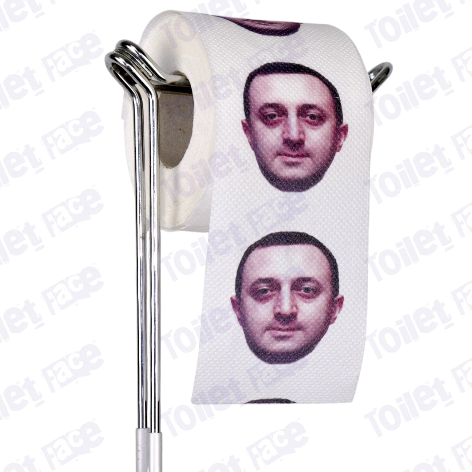 Irakli Garibashvili Novelty Toilet Paper Product Image On A Stand