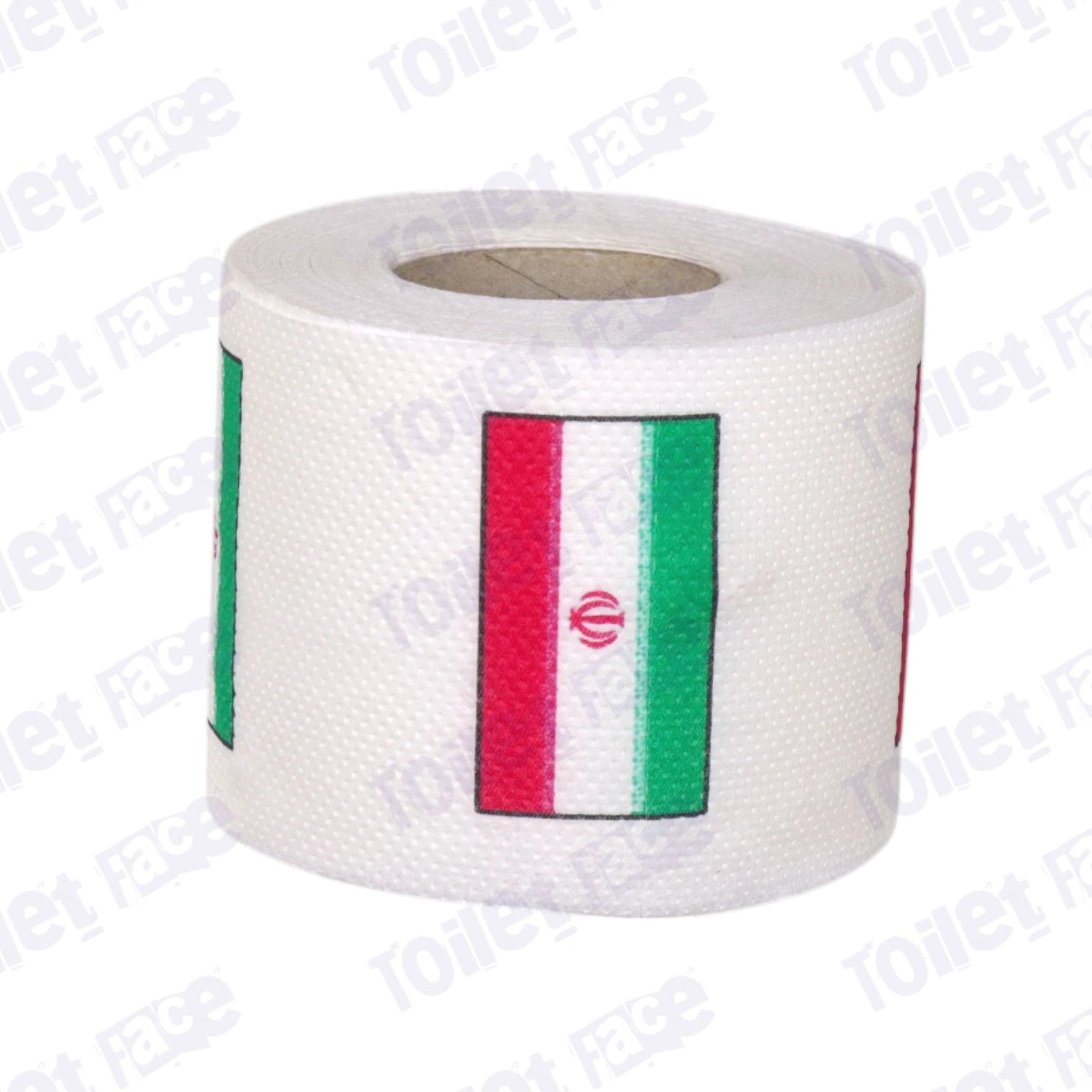 iran flag printed on novelty toilet paper roll