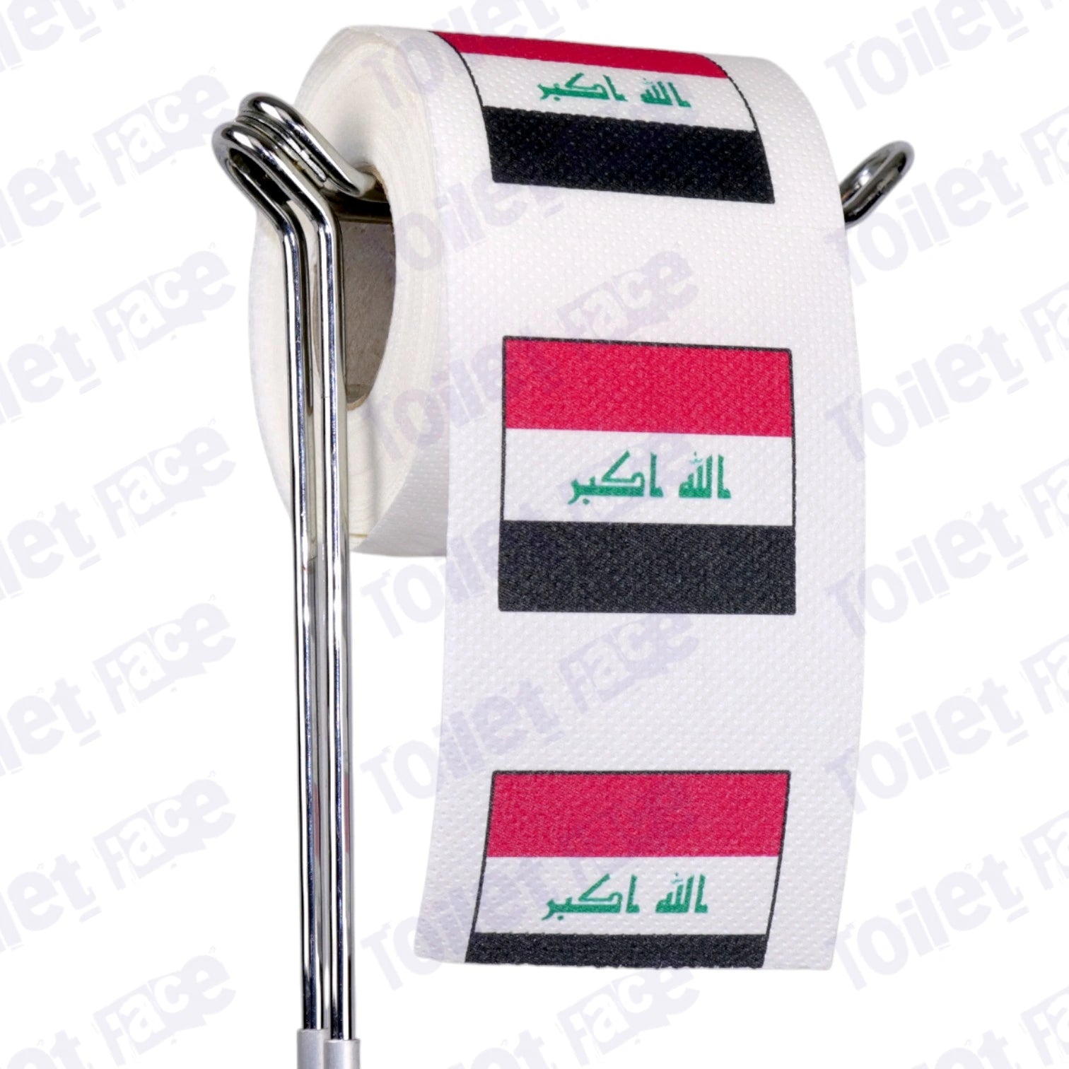 iraq flag novelty toilet paper on a holder