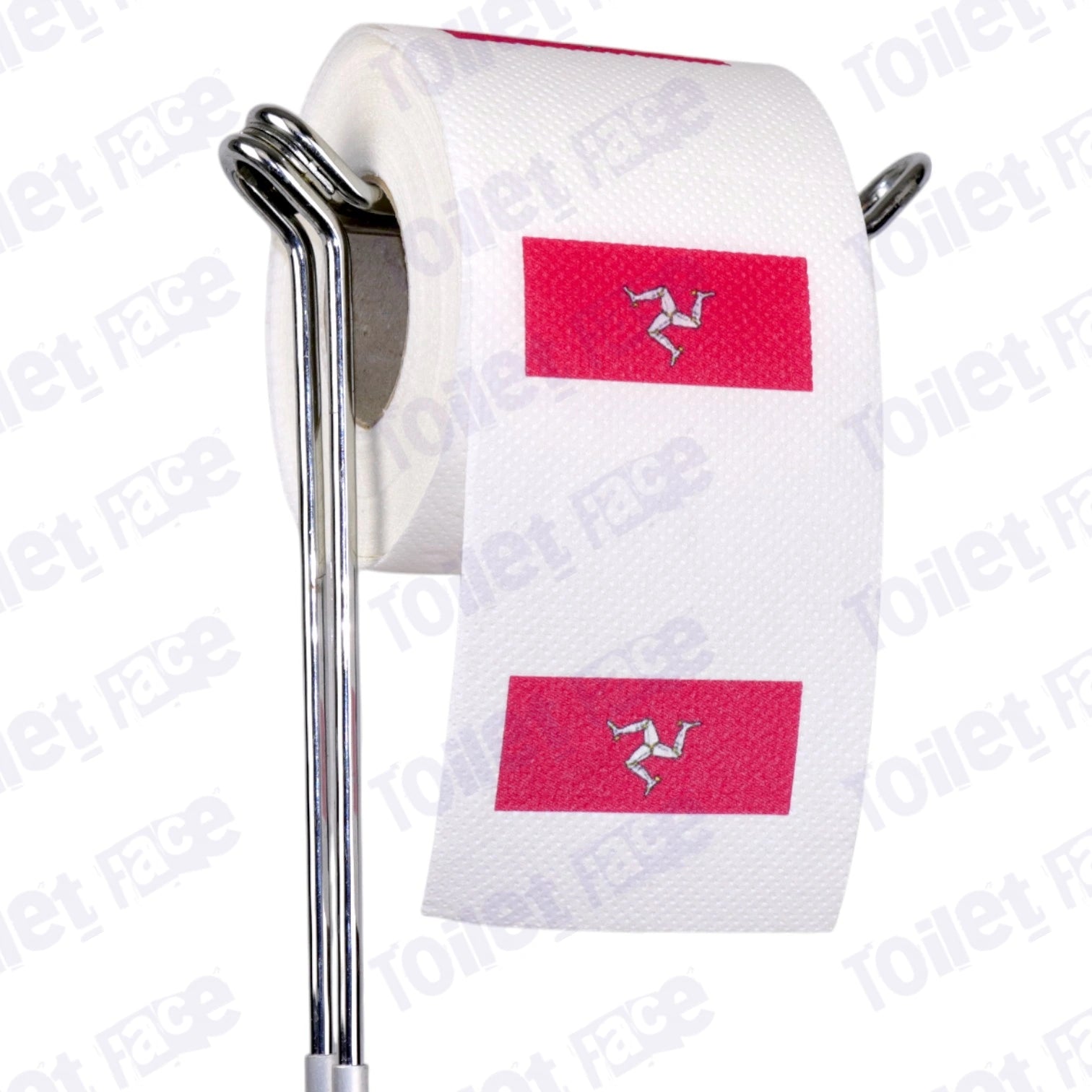 isle of man flag novelty toilet paper on a holder