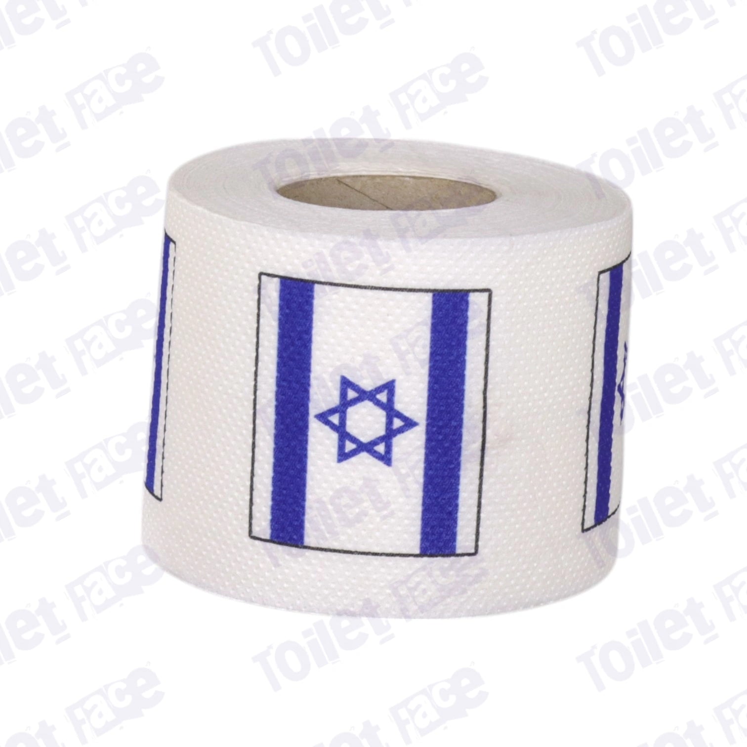 israel flag printed on novelty toilet paper roll
