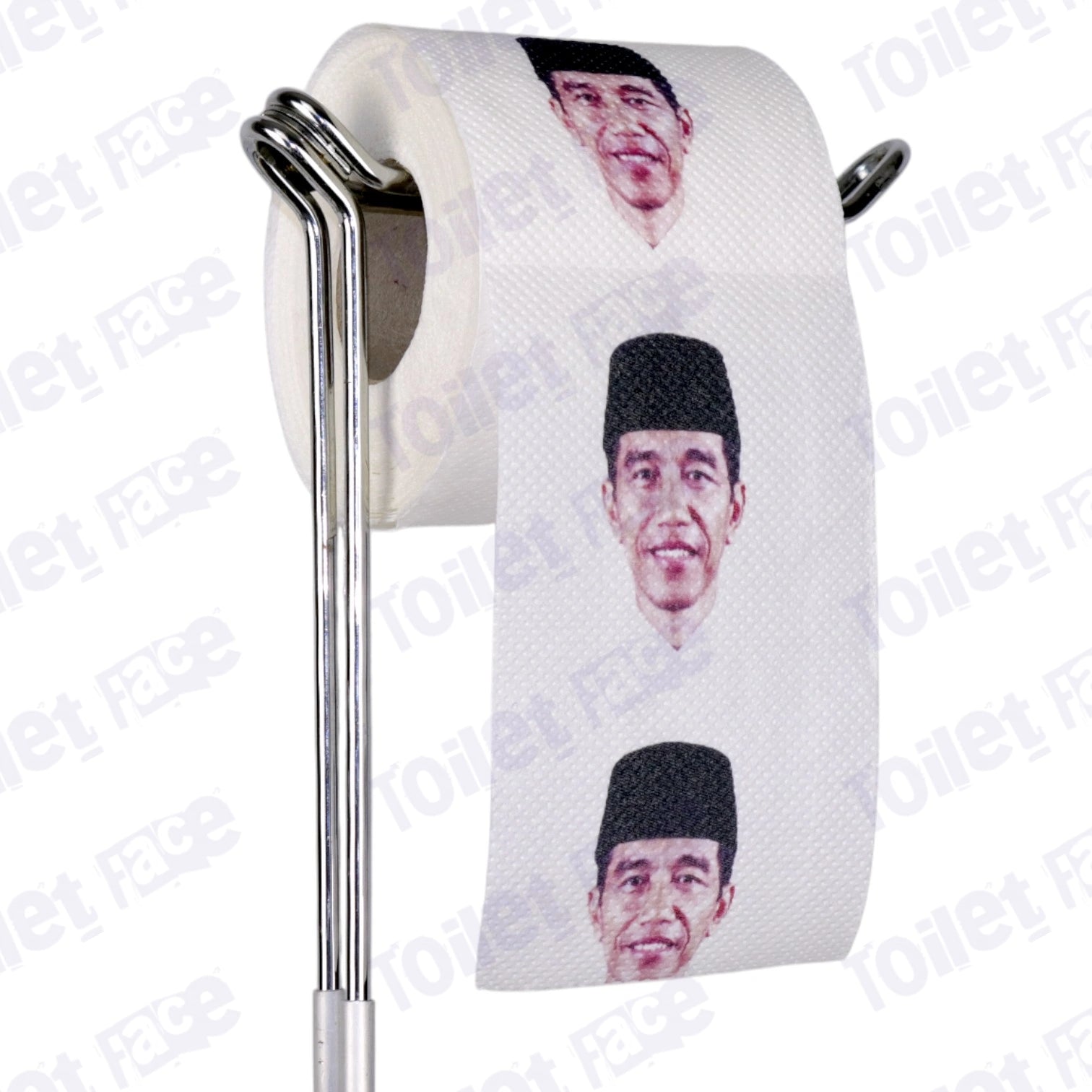 Joko Widodo Novelty Toilet Paper Product Image On A Stand