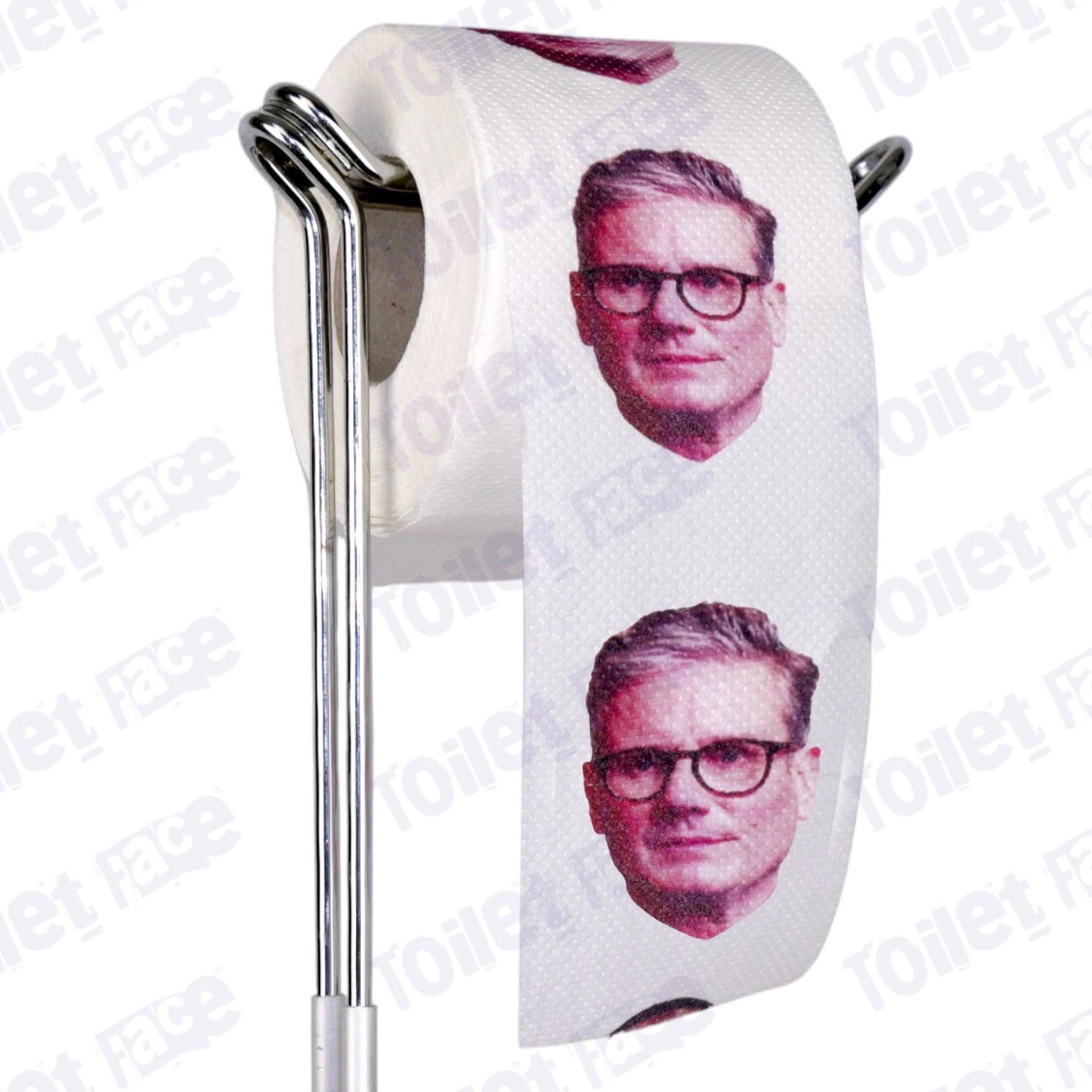 Sir Keir Starmer Novelty Toilet Paper Product Image On A Stand