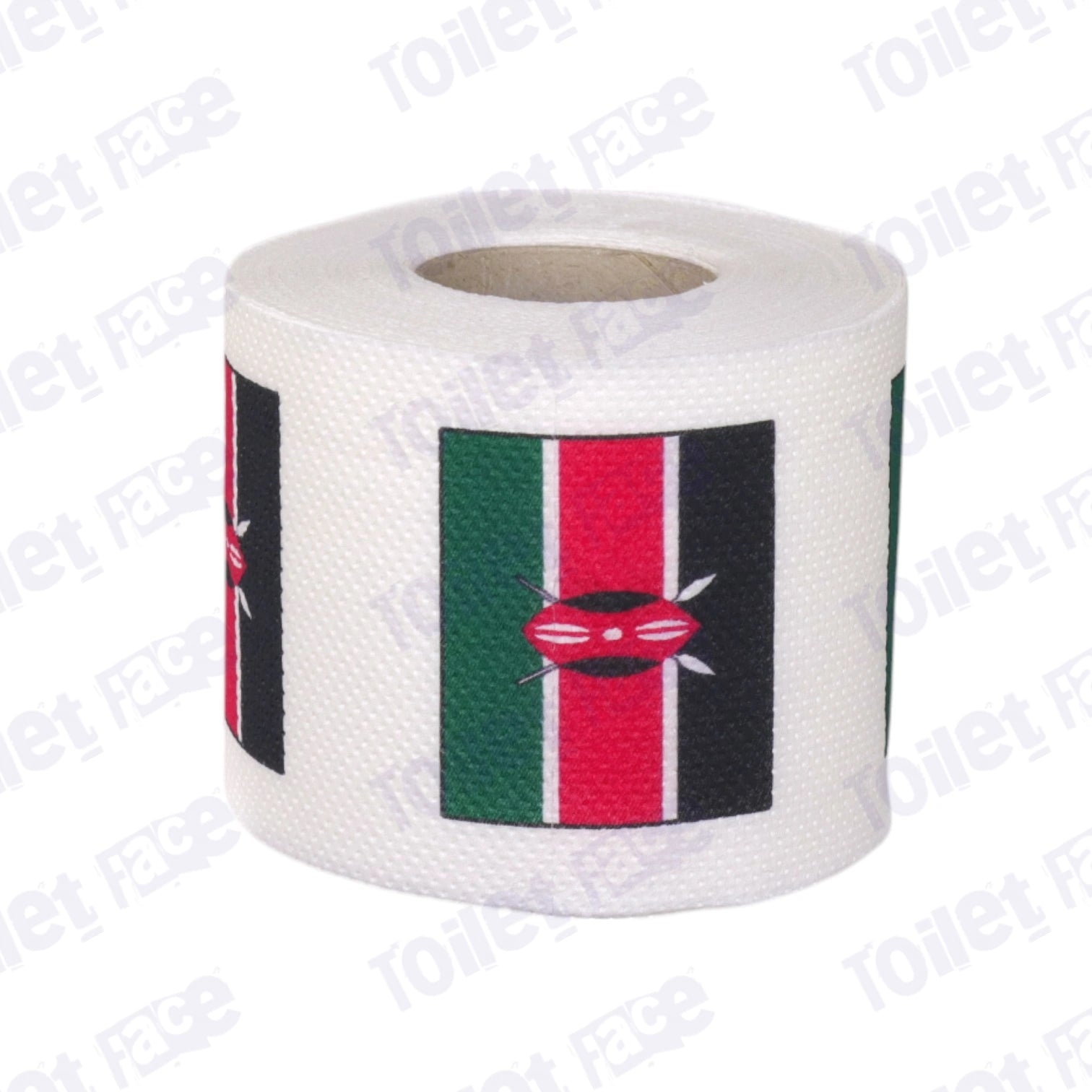 kenya flag printed on novelty toilet paper roll