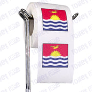 kiribati flag novelty toilet paper on a holder
