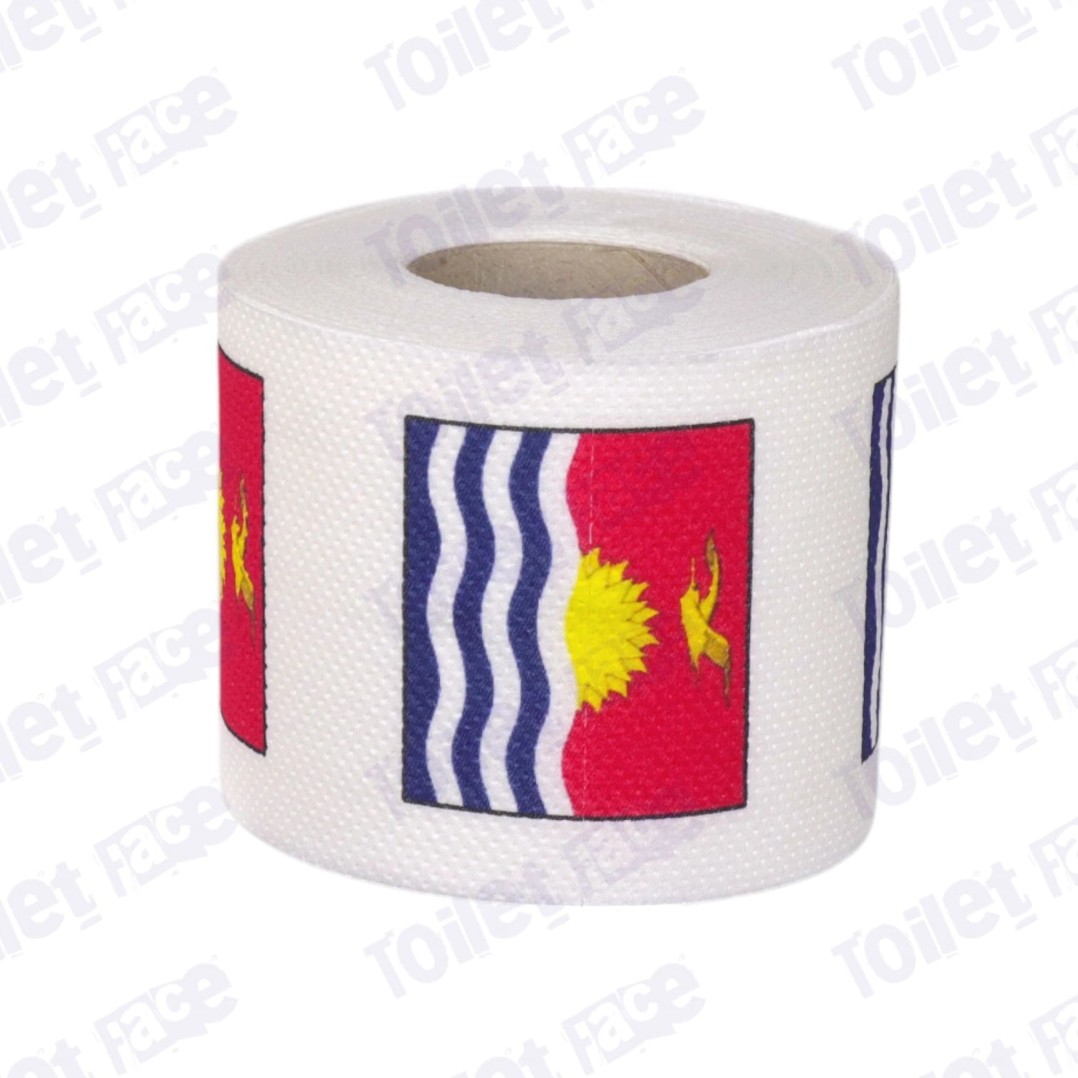 kiribati flag printed on novelty toilet paper roll