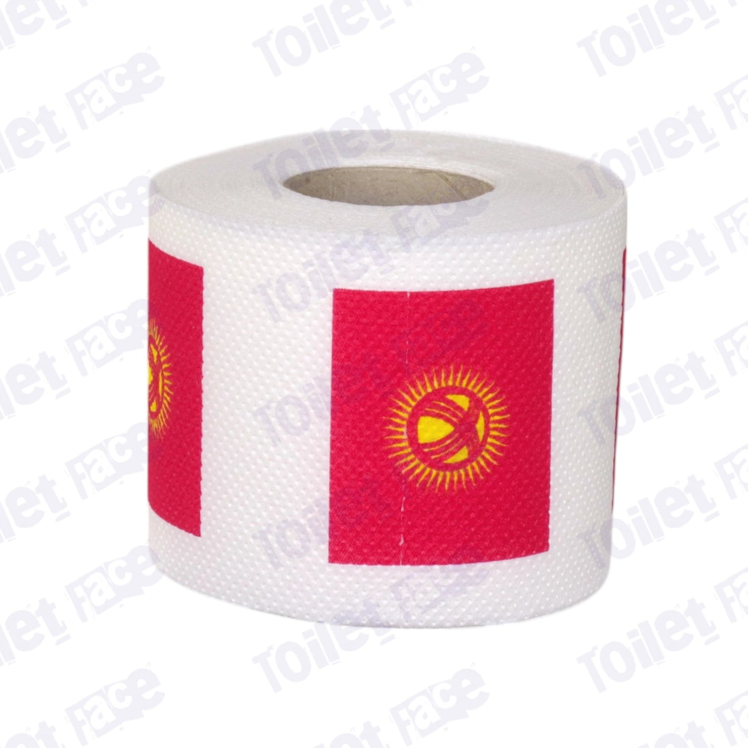 kyrgyzstan flag printed on novelty toilet paper roll