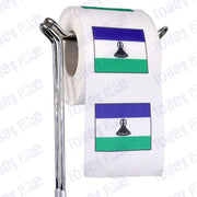 lesotho flag novelty toilet paper on a holder