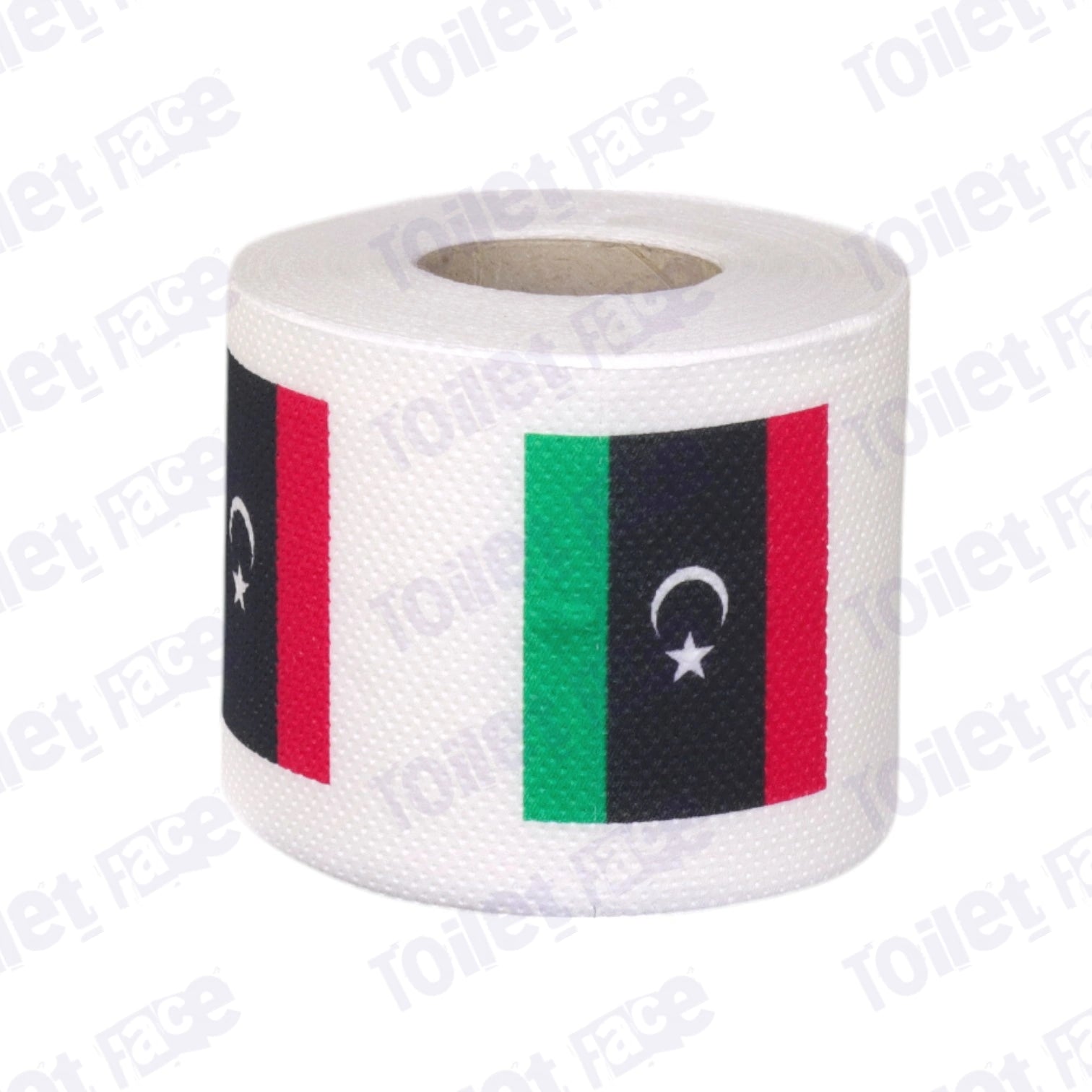 libya flag printed on novelty toilet paper roll