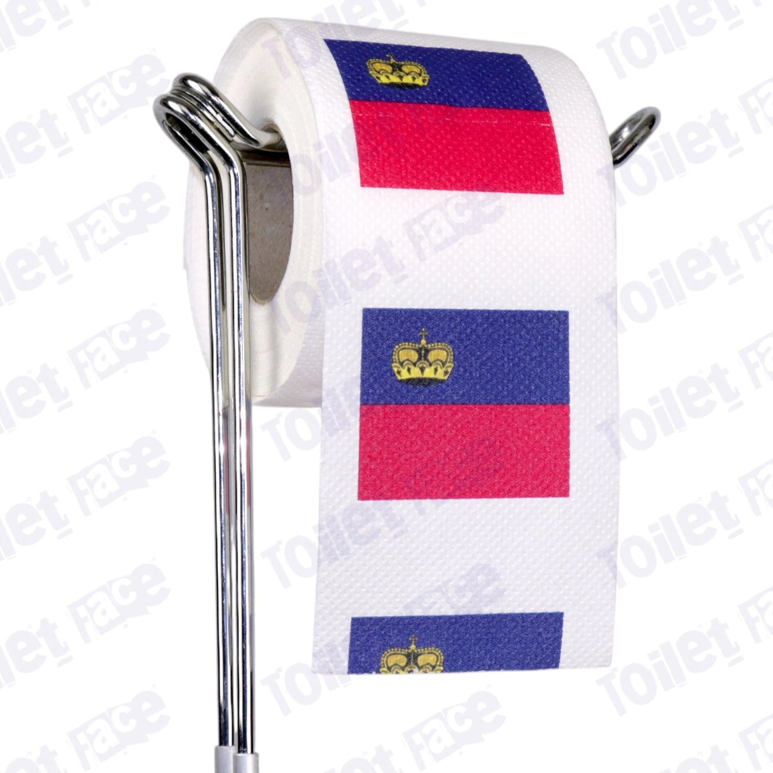 liechtenstein flag novelty toilet paper on a holder