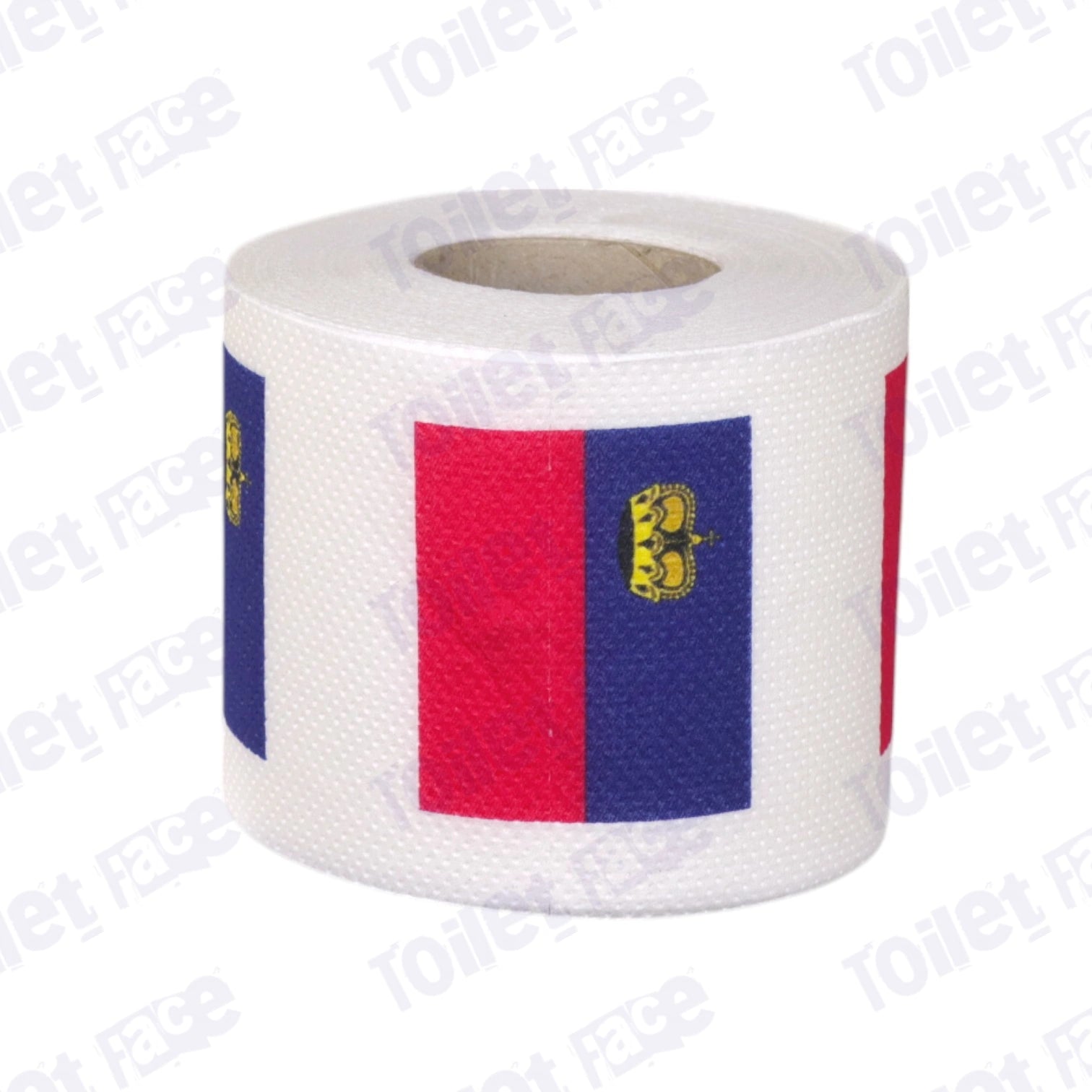 liechtenstein flag printed on novelty toilet paper roll