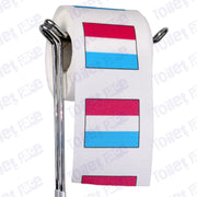 luxembourg flag novelty toilet paper on a holder