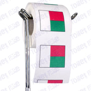 madagascar flag novelty toilet paper on a holder