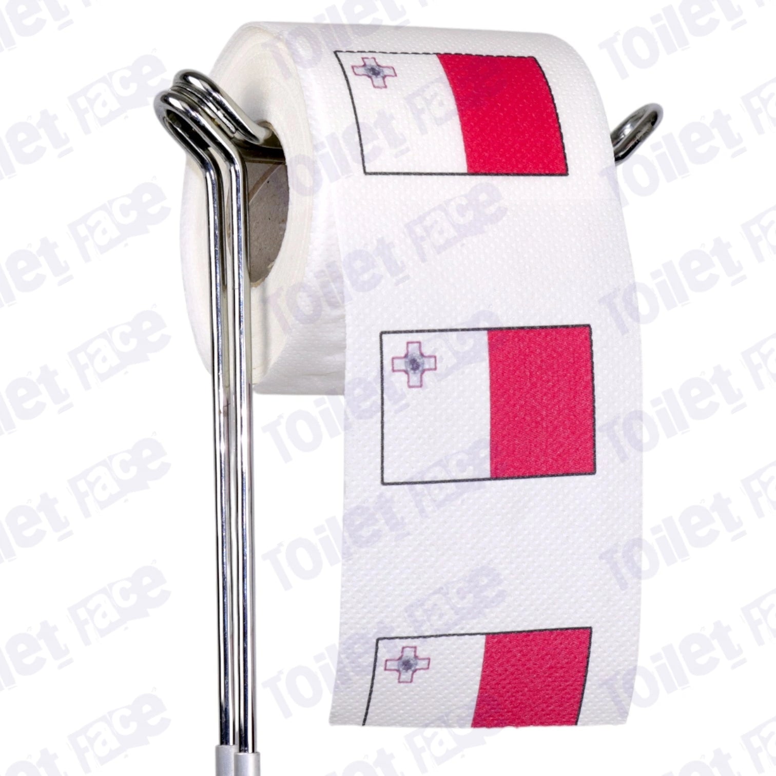 malta flag novelty toilet paper on a holder