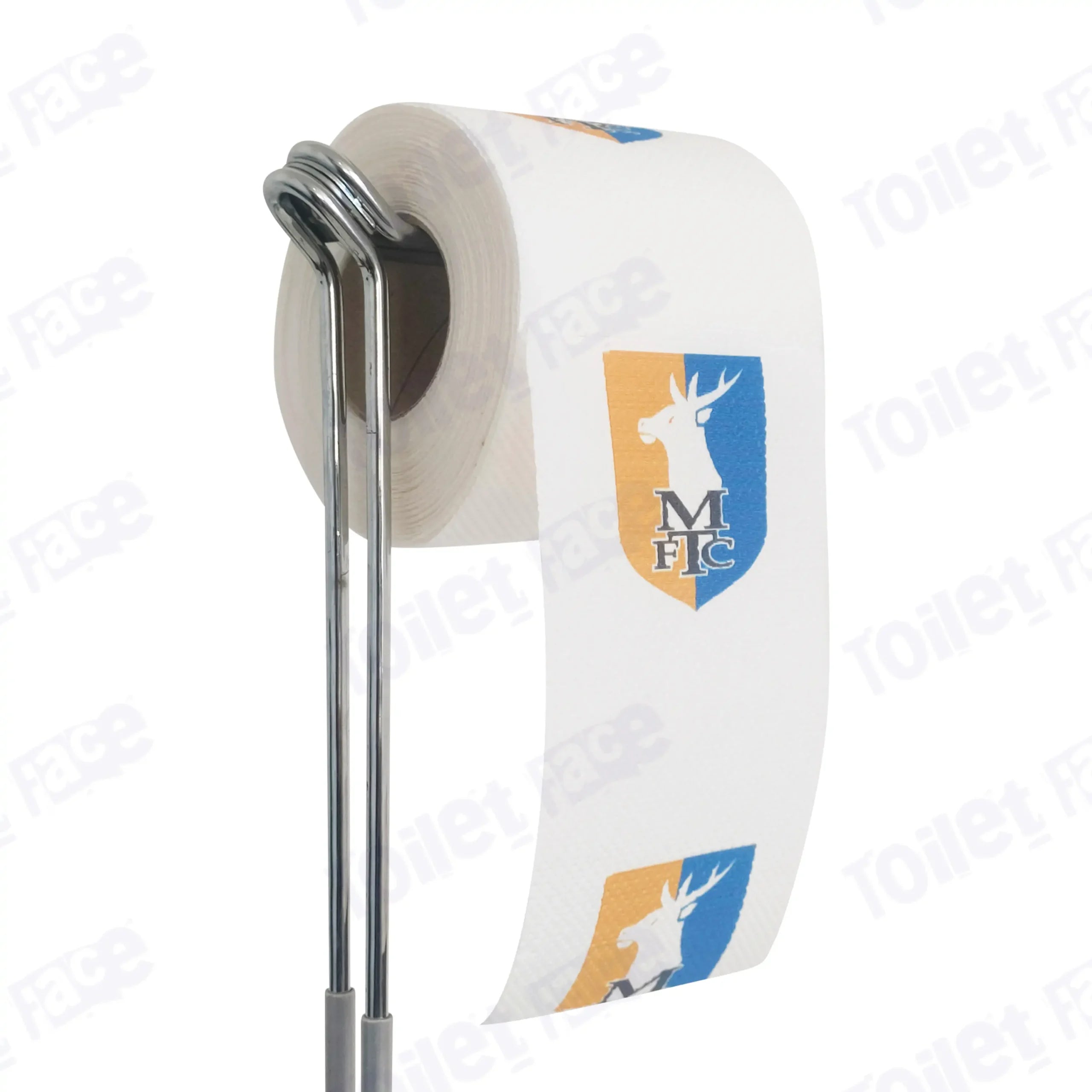 Mansfield Town Novelty Toilet Paper Product Image On A Stand|Mansfield Town Novelty Toilet Paper Product Image On It's Side|||||||||||||||||||||||