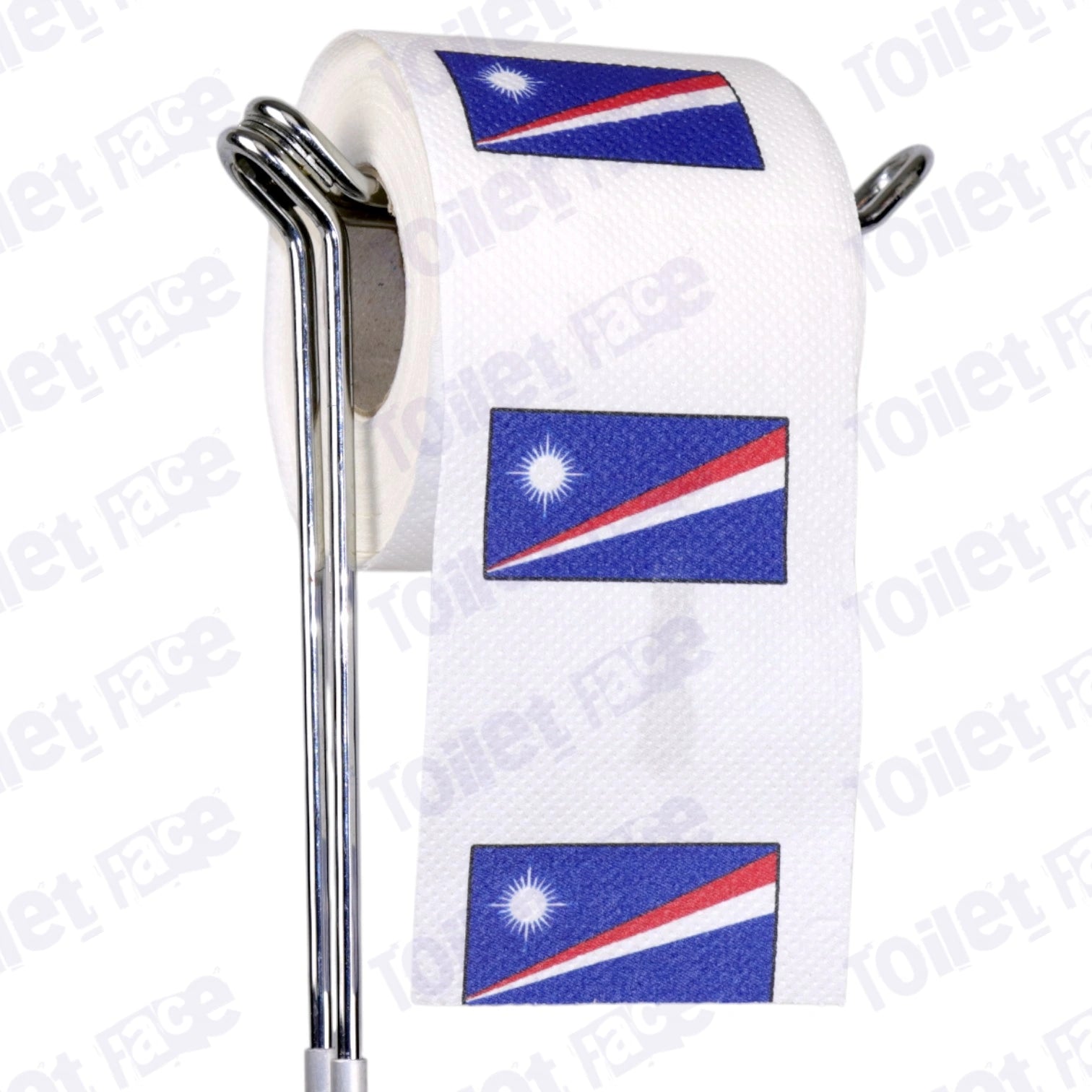 marshall islands flag novelty toilet paper on a holder