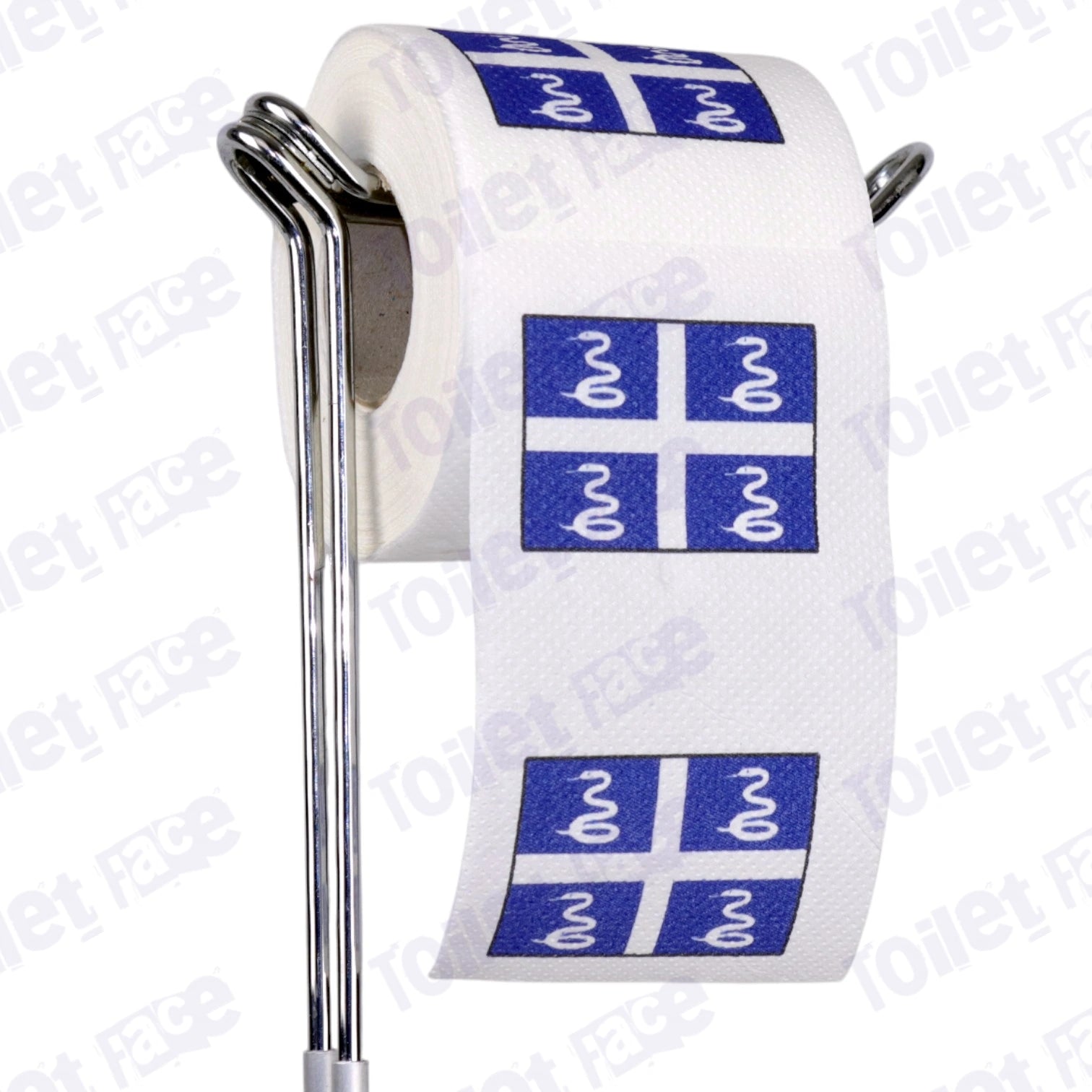 martinique flag novelty toilet paper on a holder